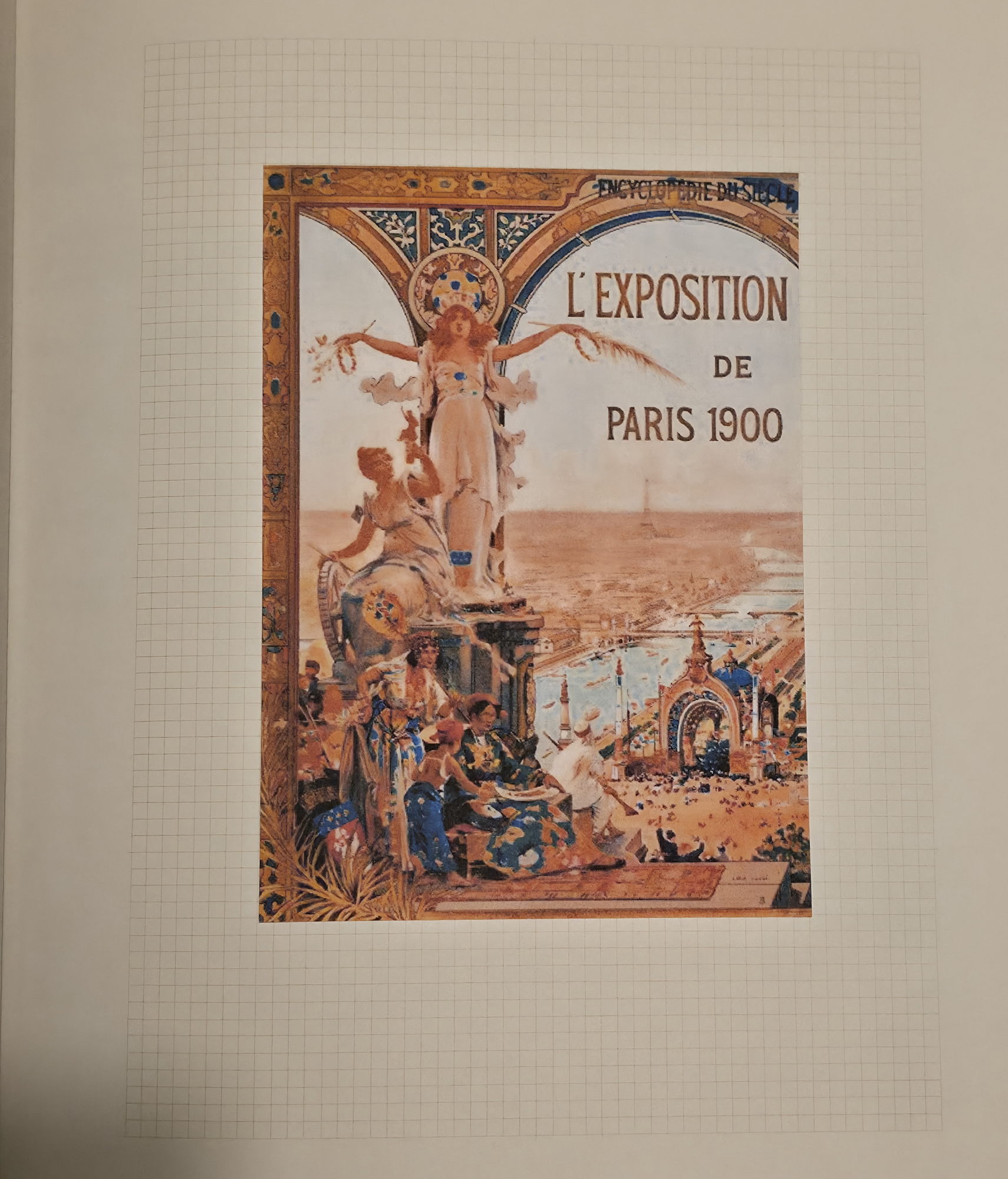 a art piece on a paper