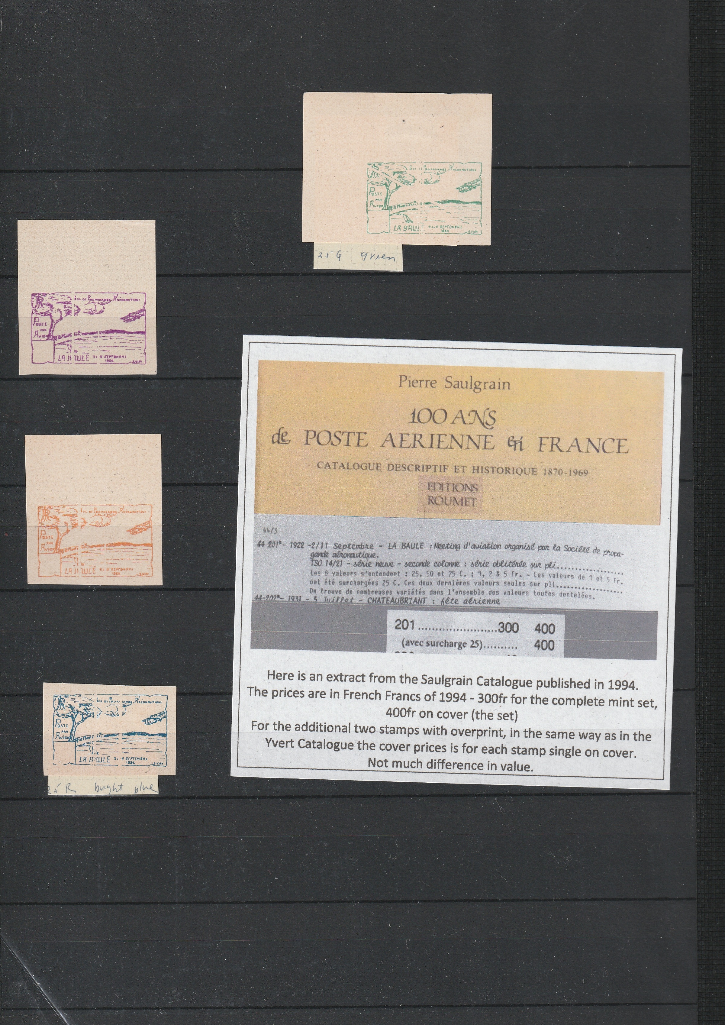 a group of postcards on a black board