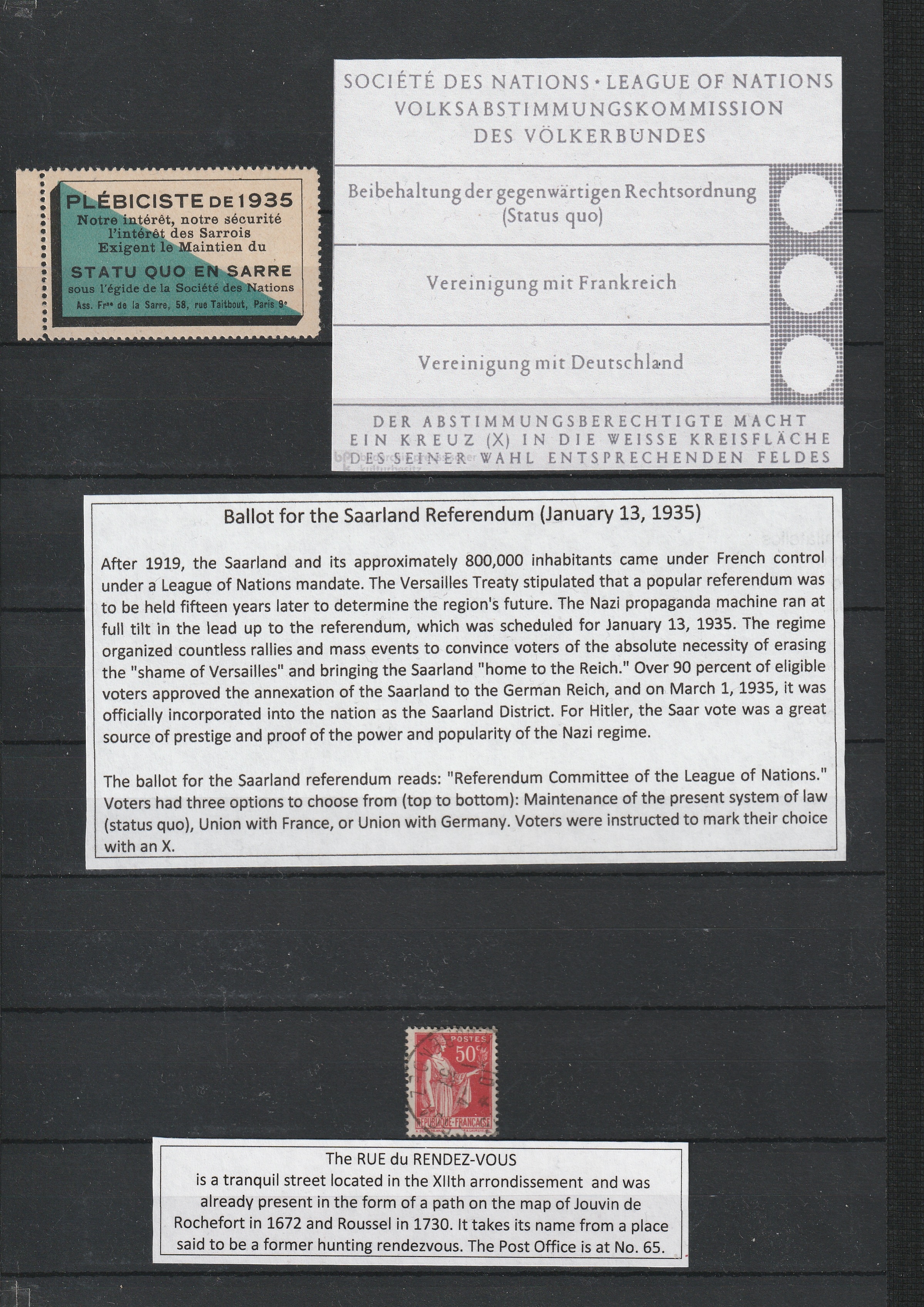 a group of postage stamps on a black board