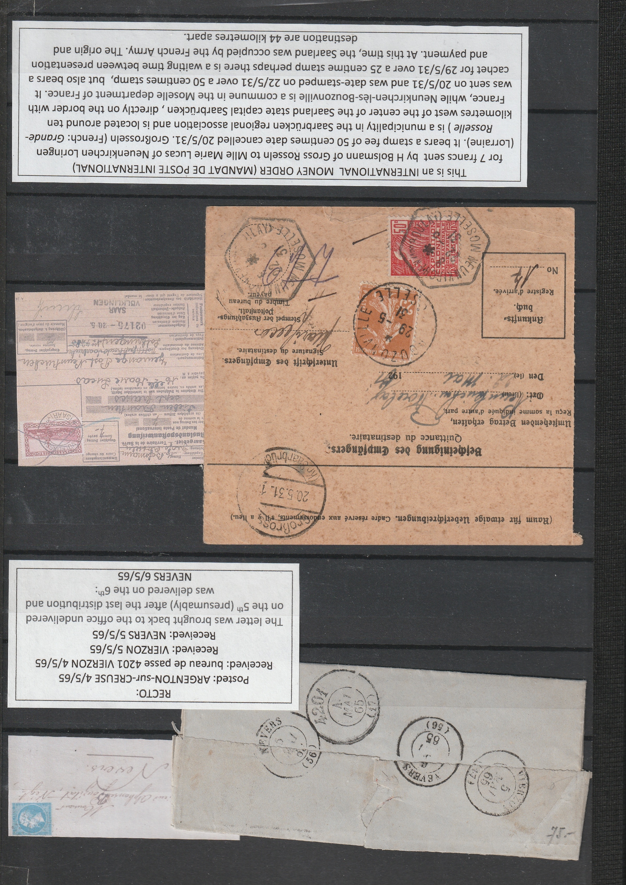 a group of envelopes and papers