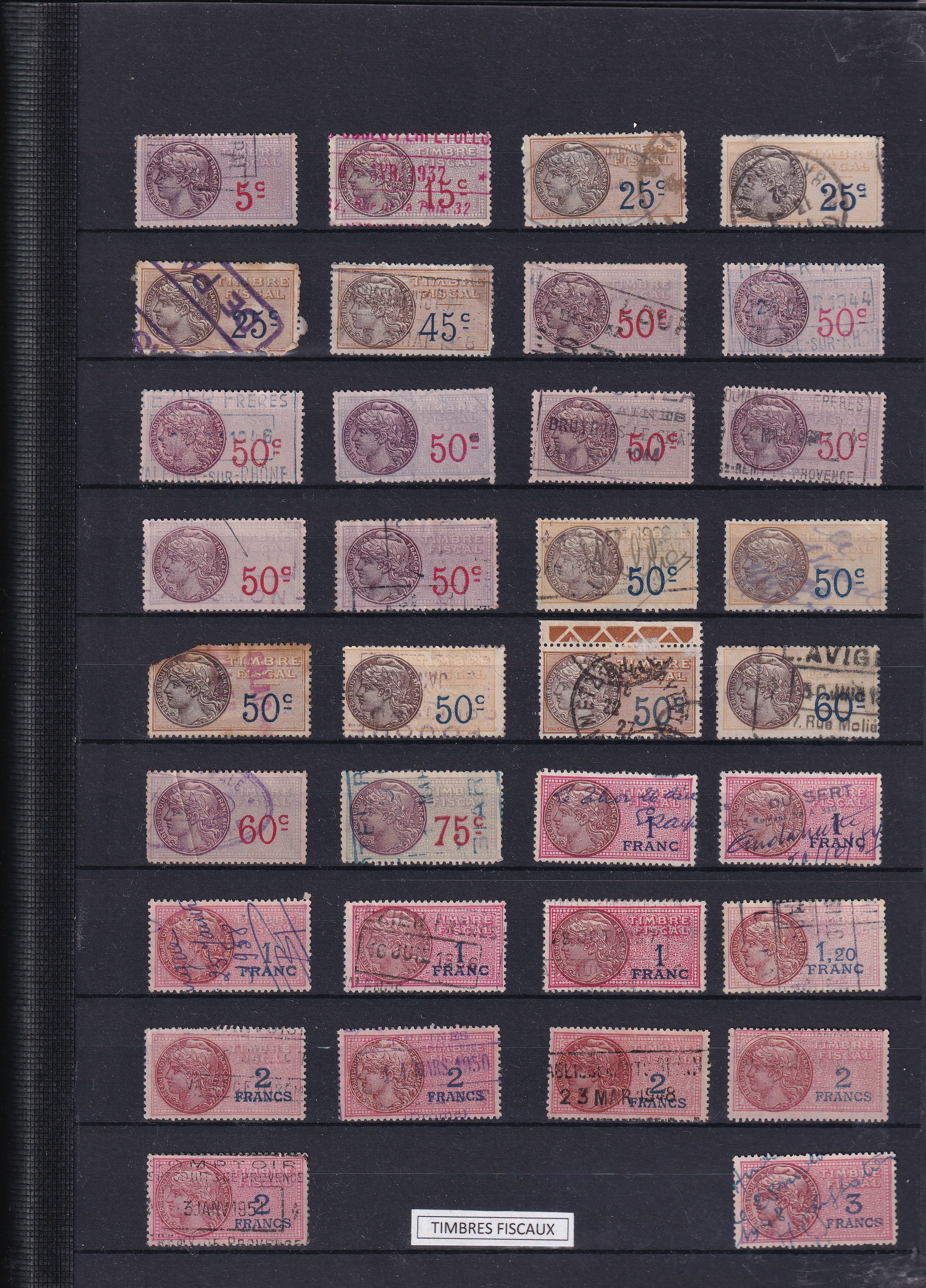 a collection of stamps in a book
