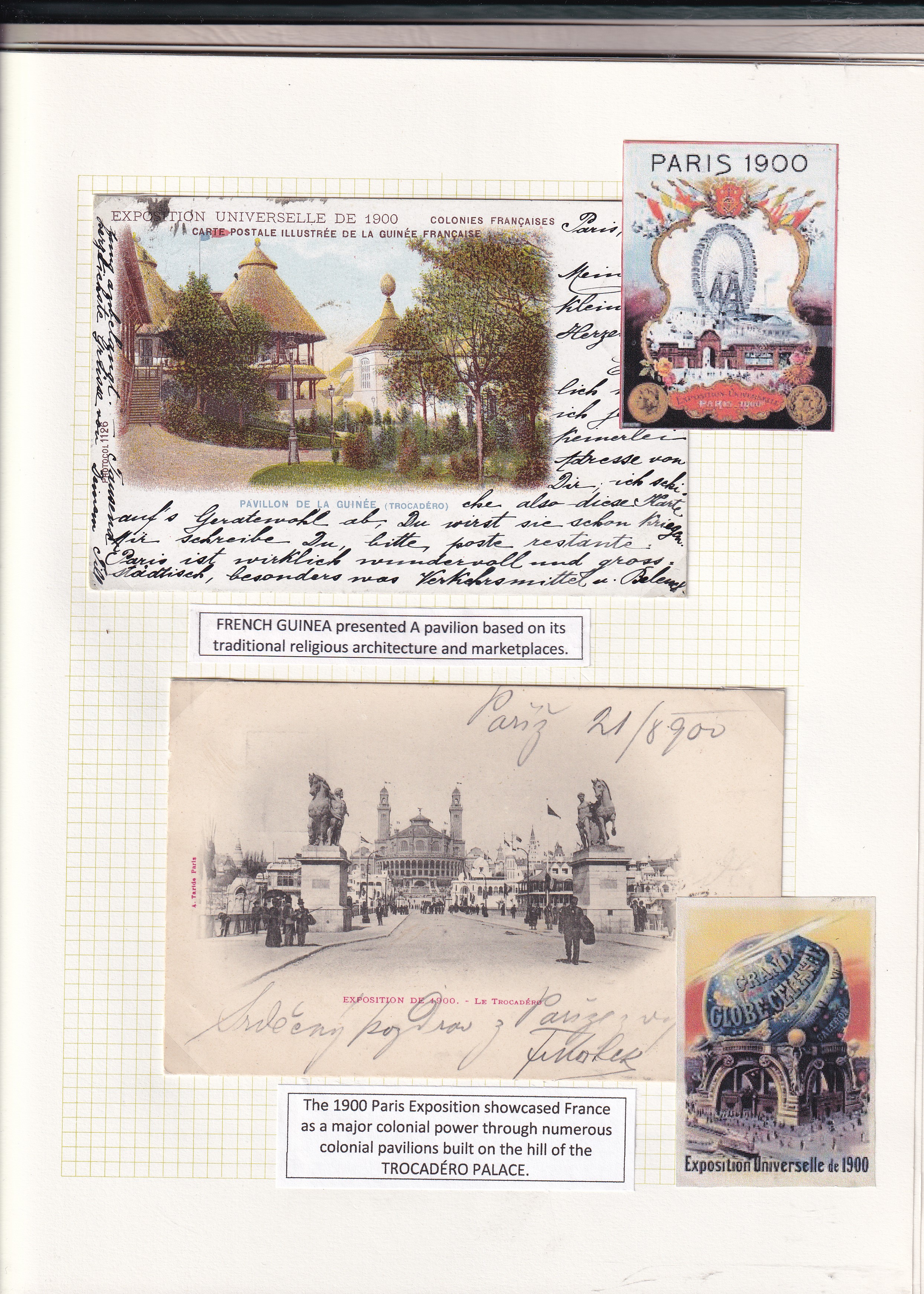 a collection of pictures and postcards