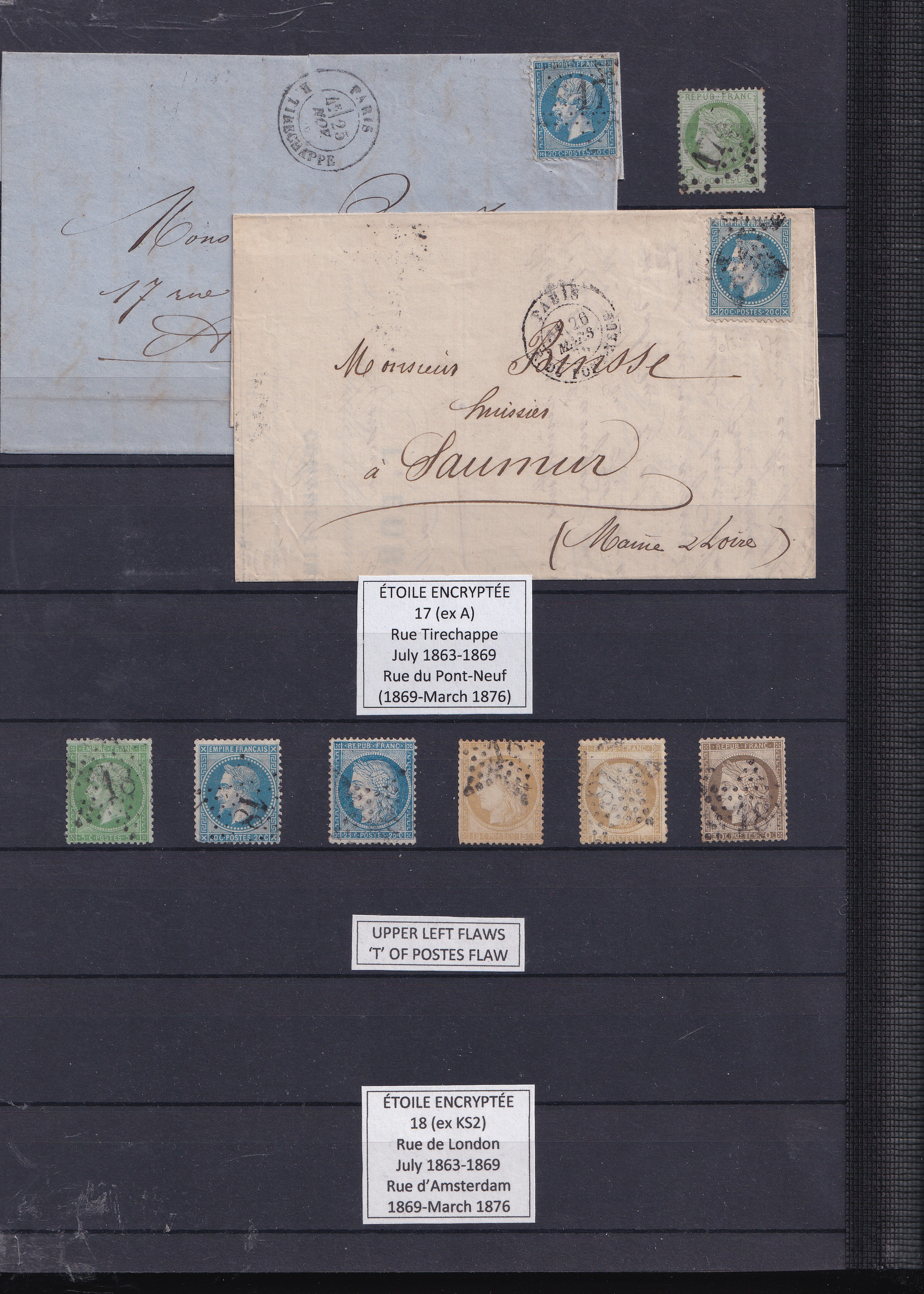 a collection of stamps and envelopes