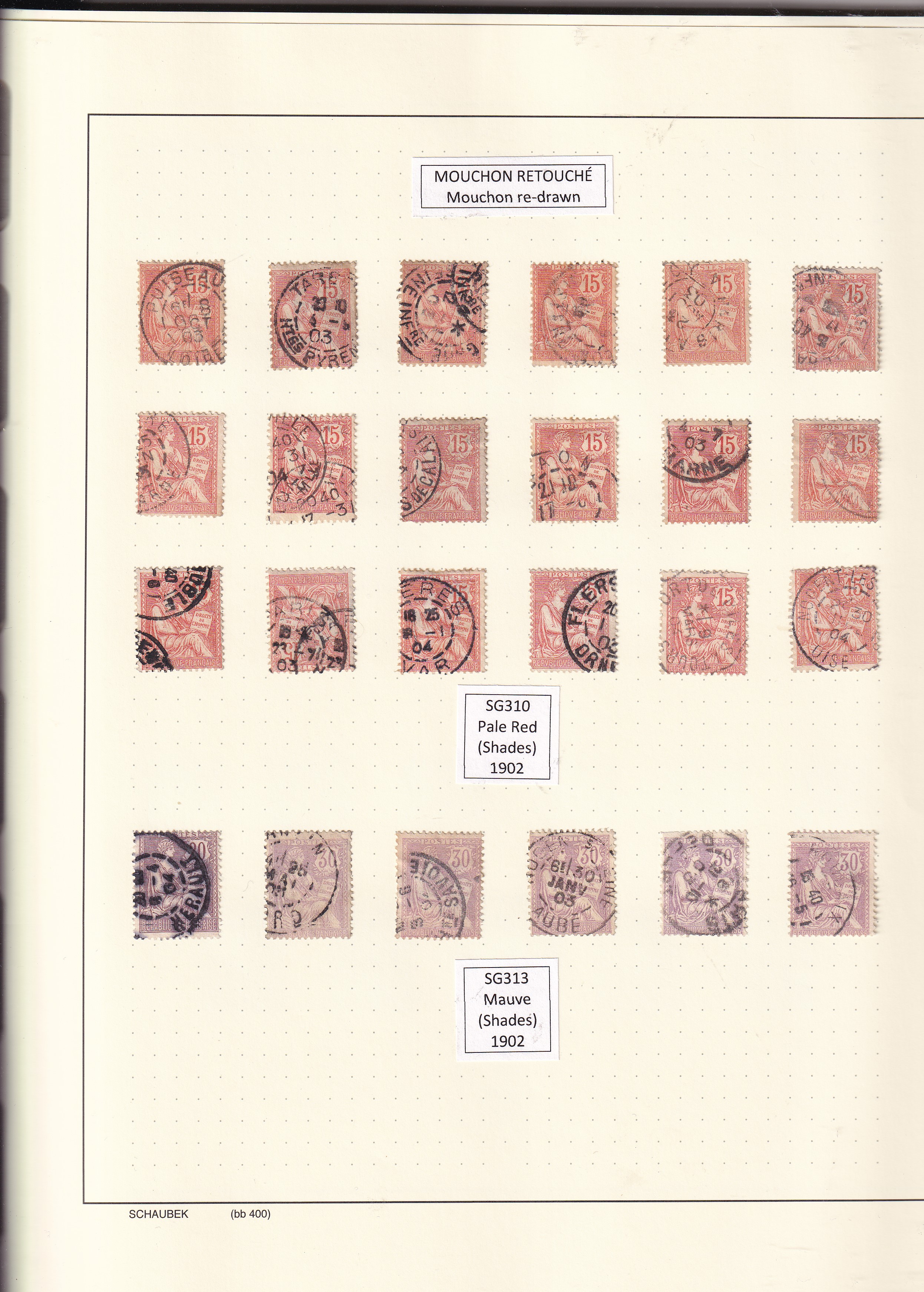 a collection of stamps in a book