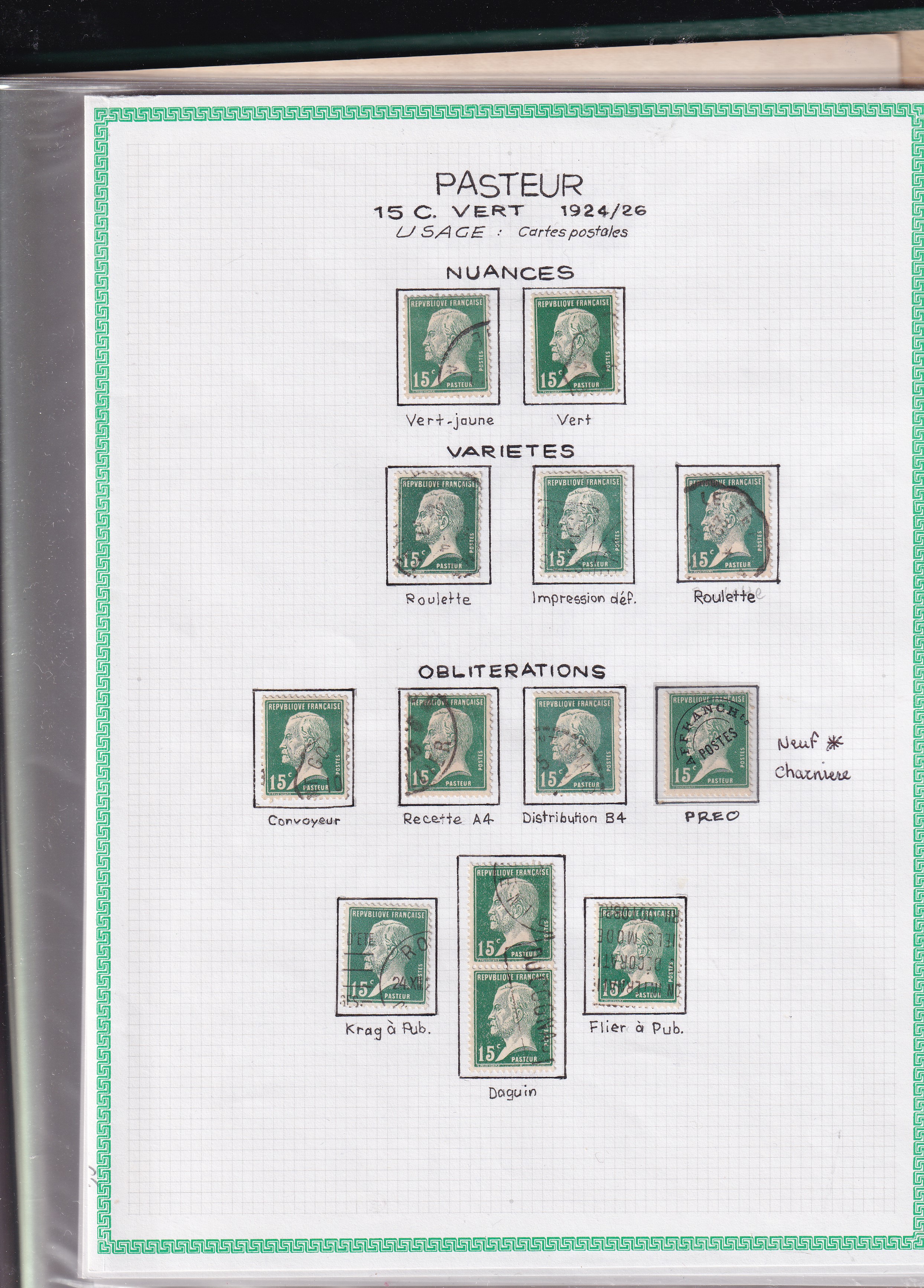 a sheet of paper with stamps