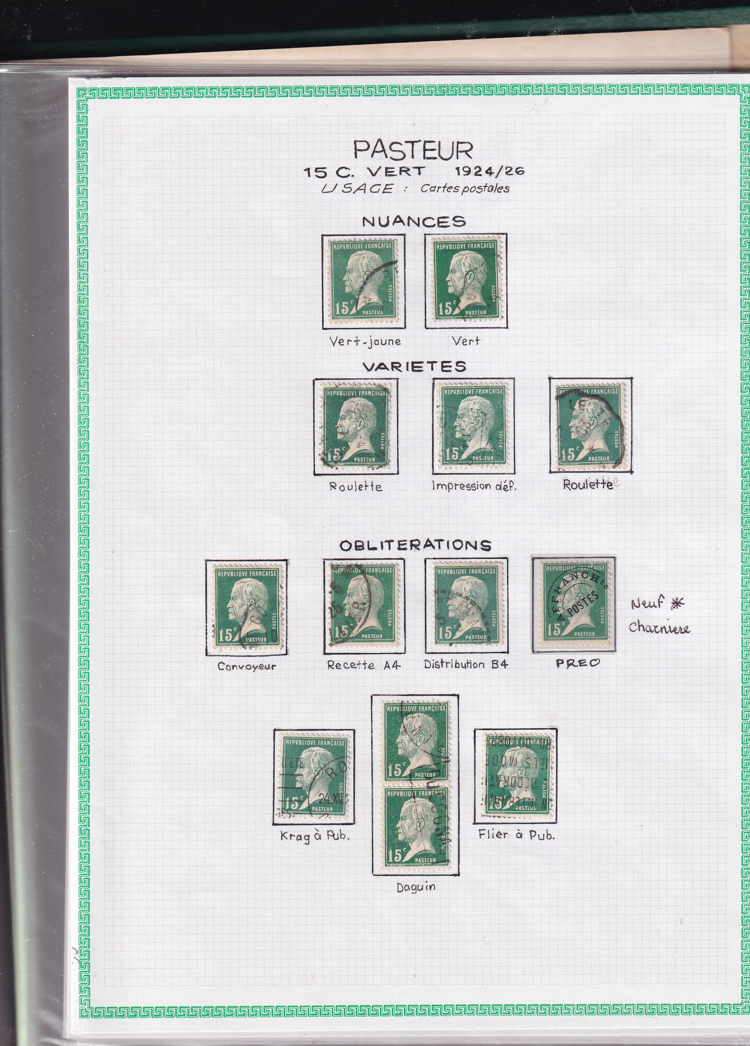 a sheet of paper with stamps