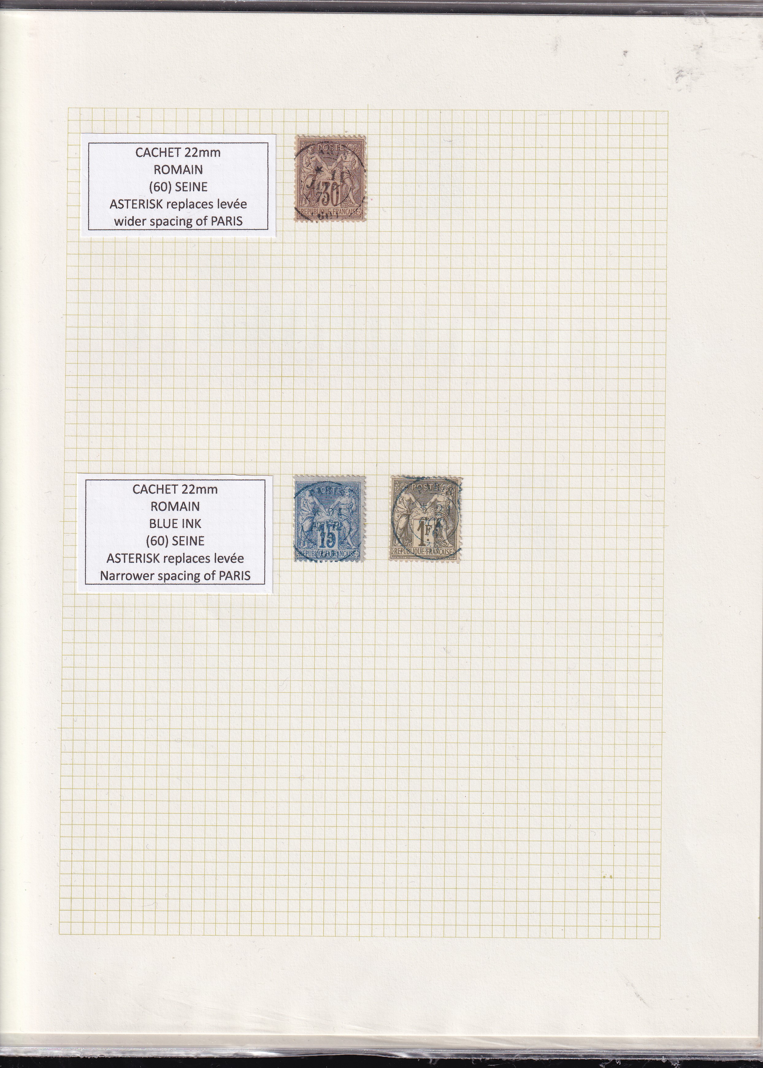 several stamps on a grid