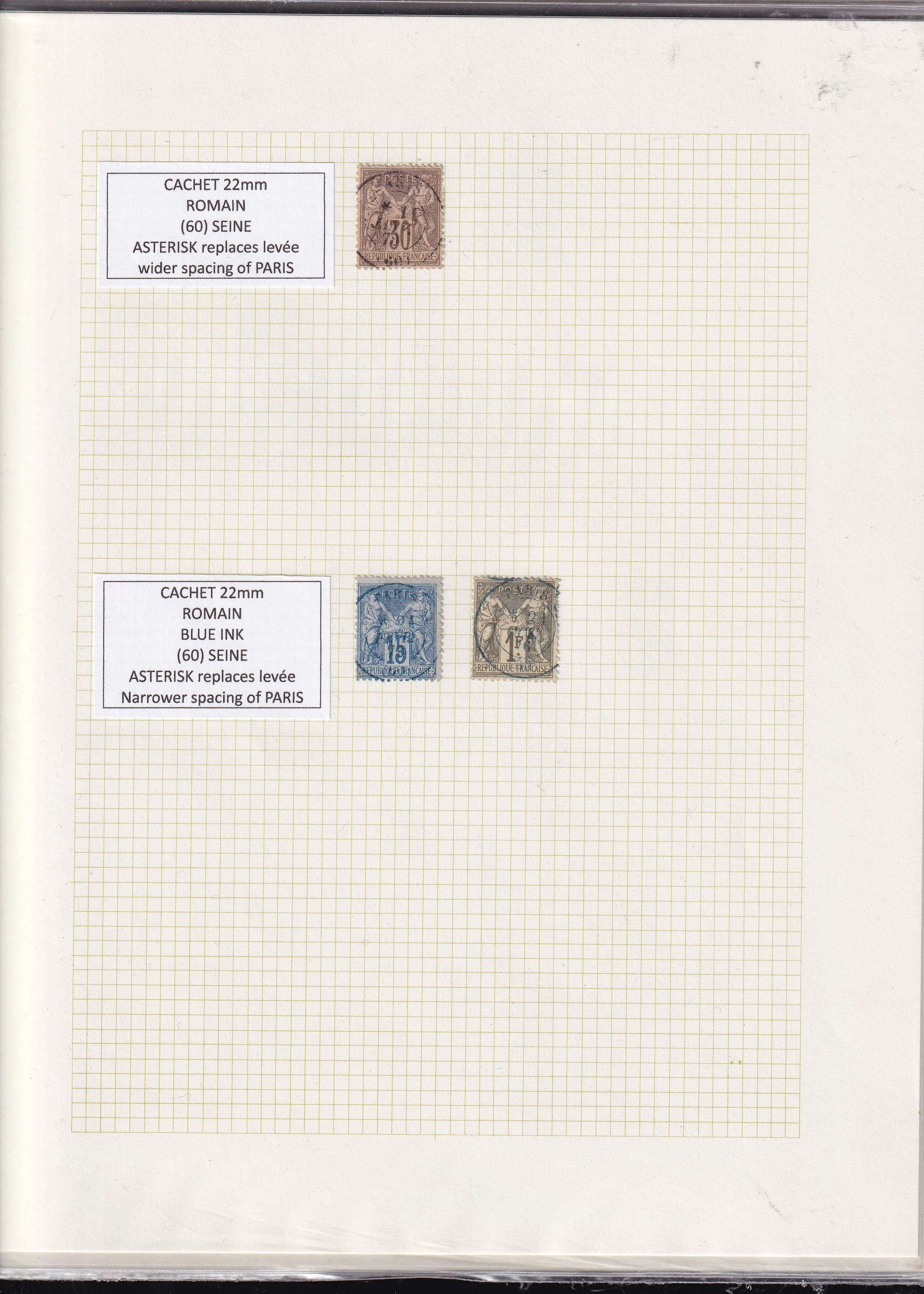 several stamps on a grid
