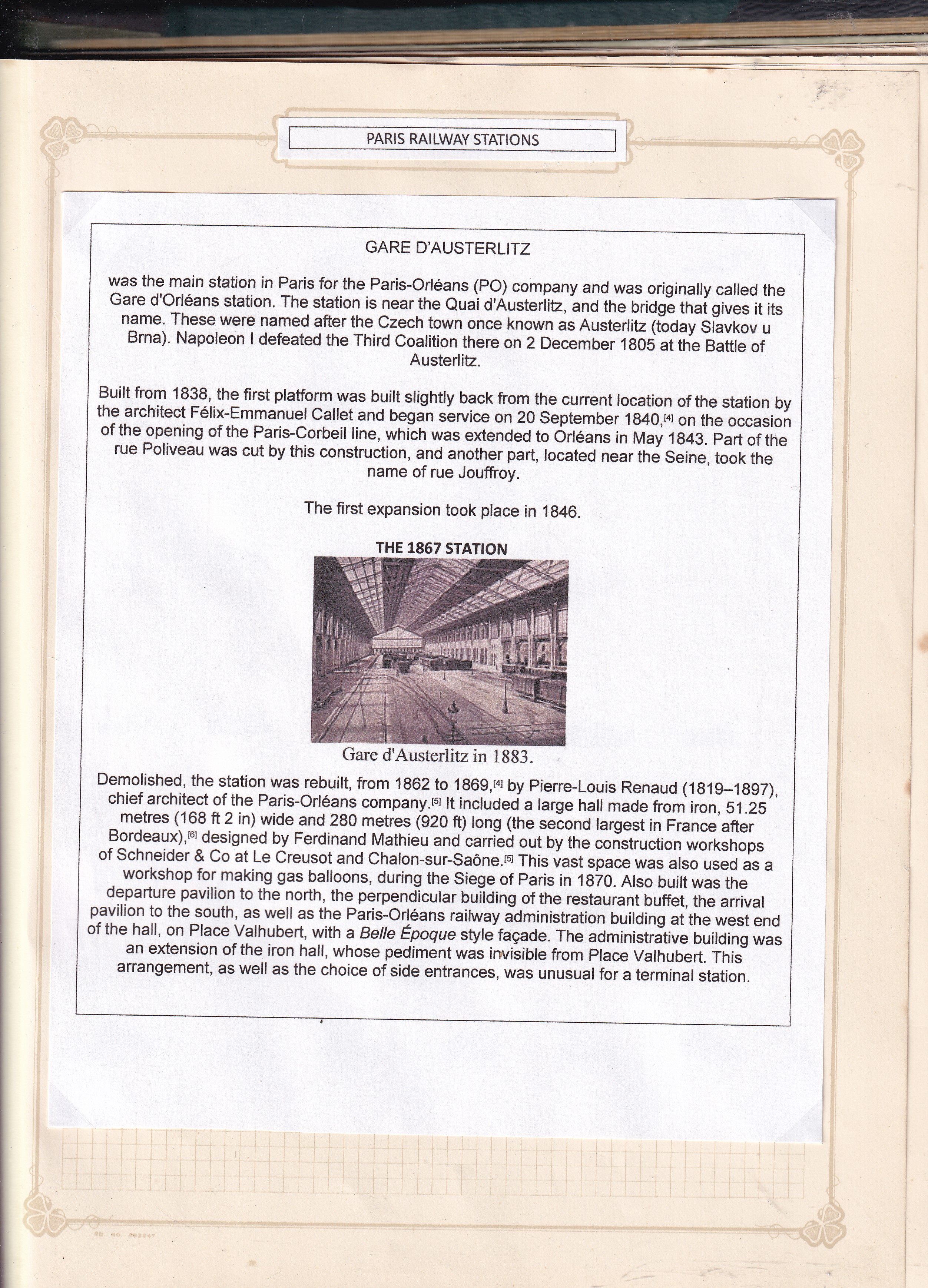 a paper with text on it