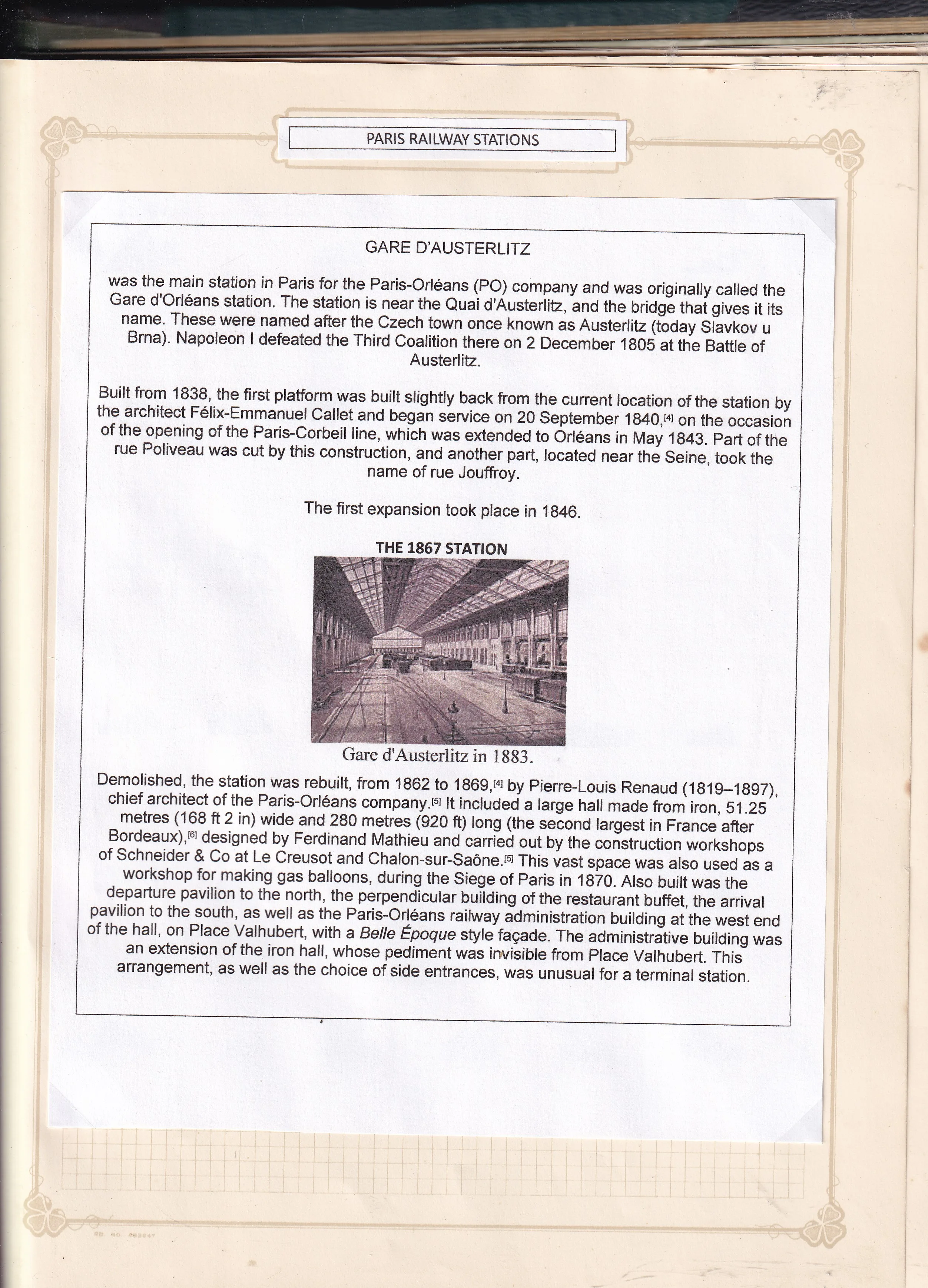 a paper with text on it