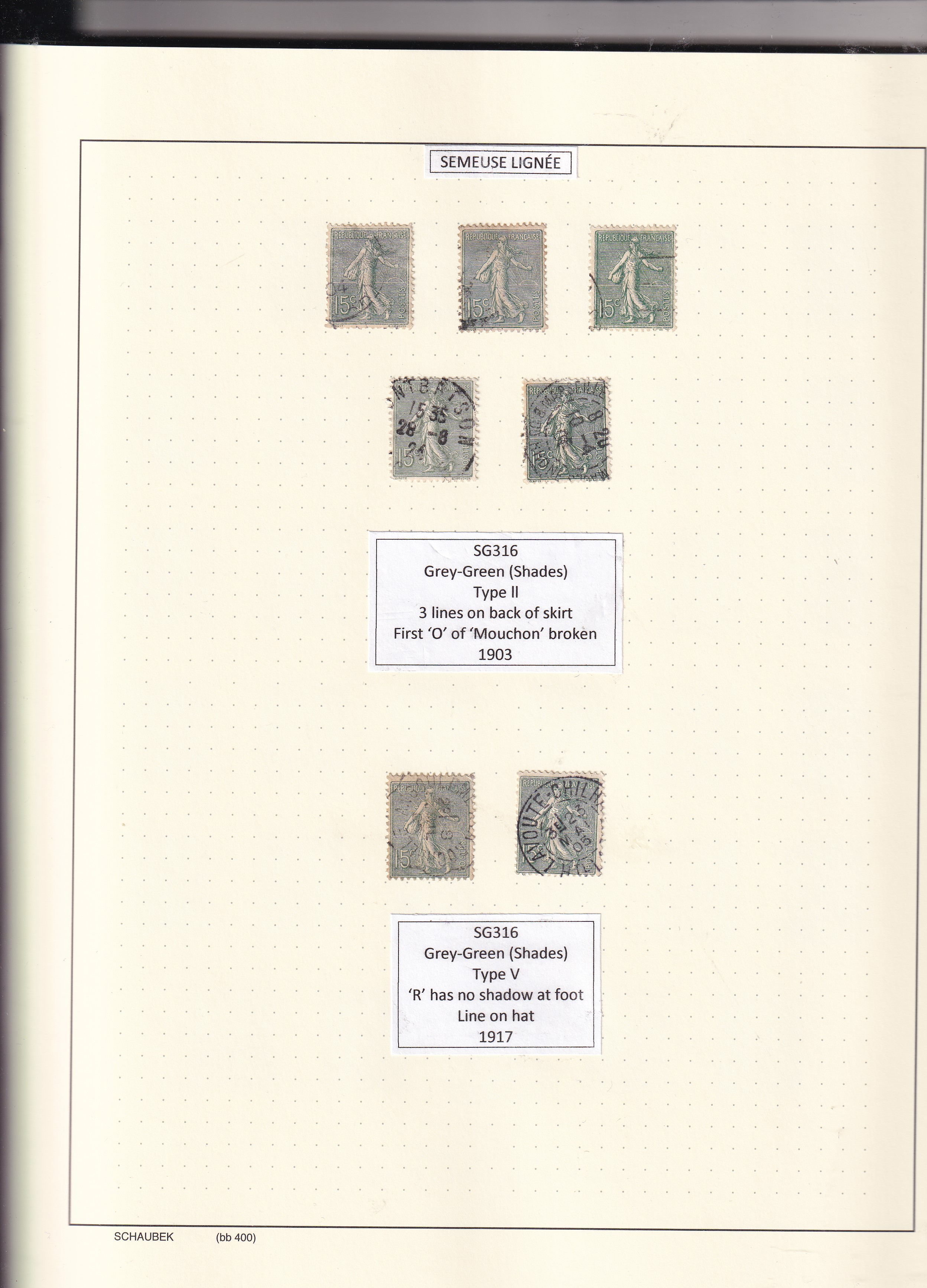 several stamps on a page