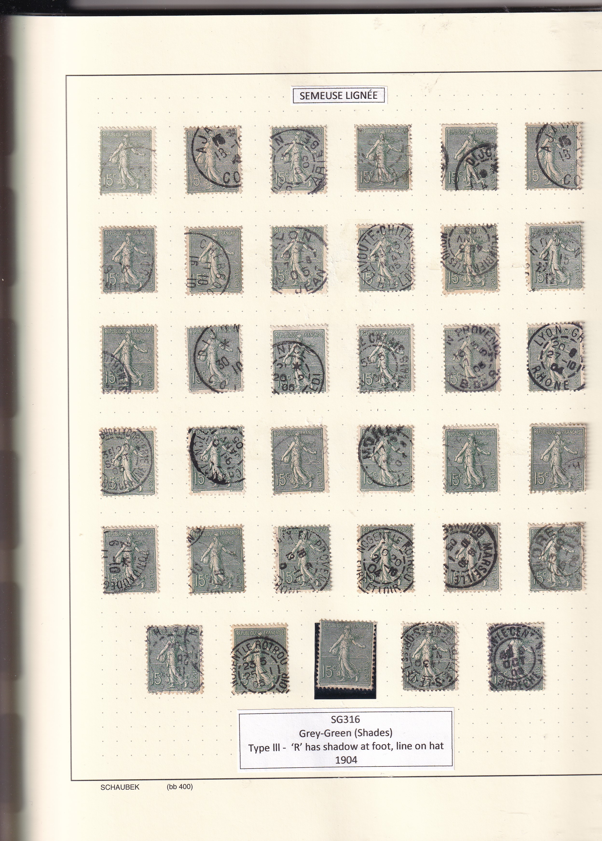 a collection of stamps in a book