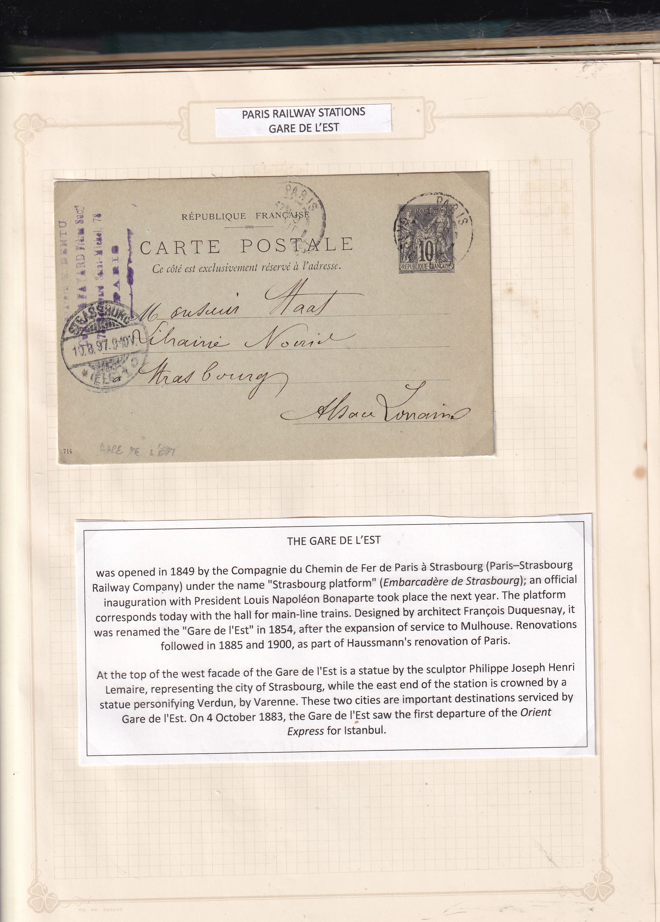 a close-up of a postcard
