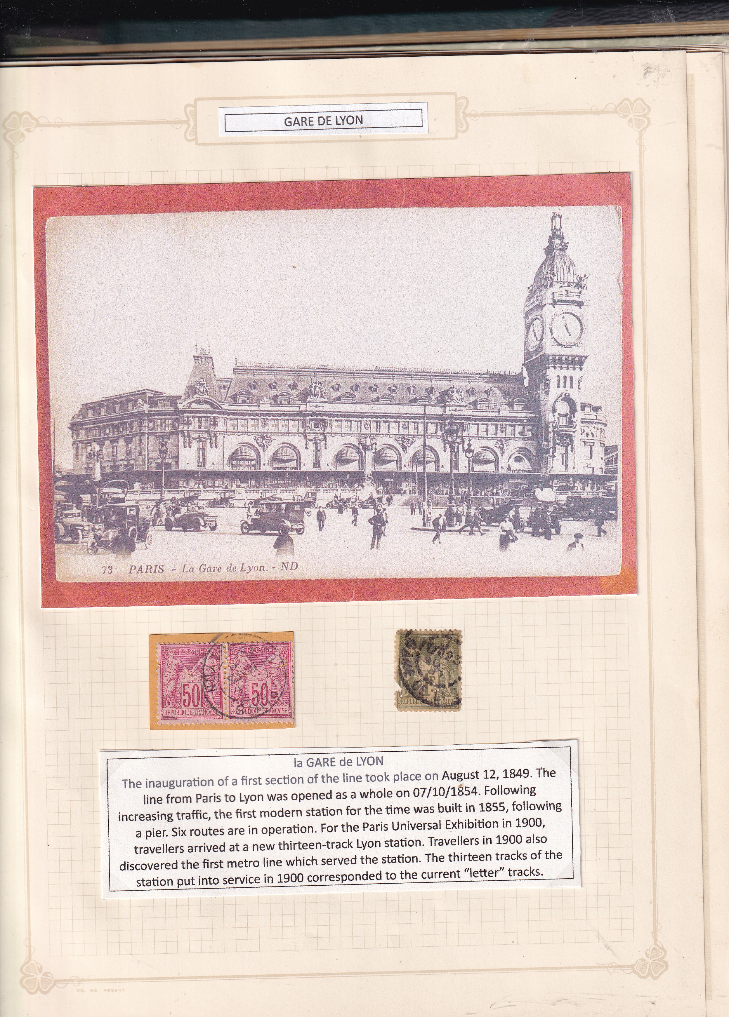 a postage stamp and a picture of a building