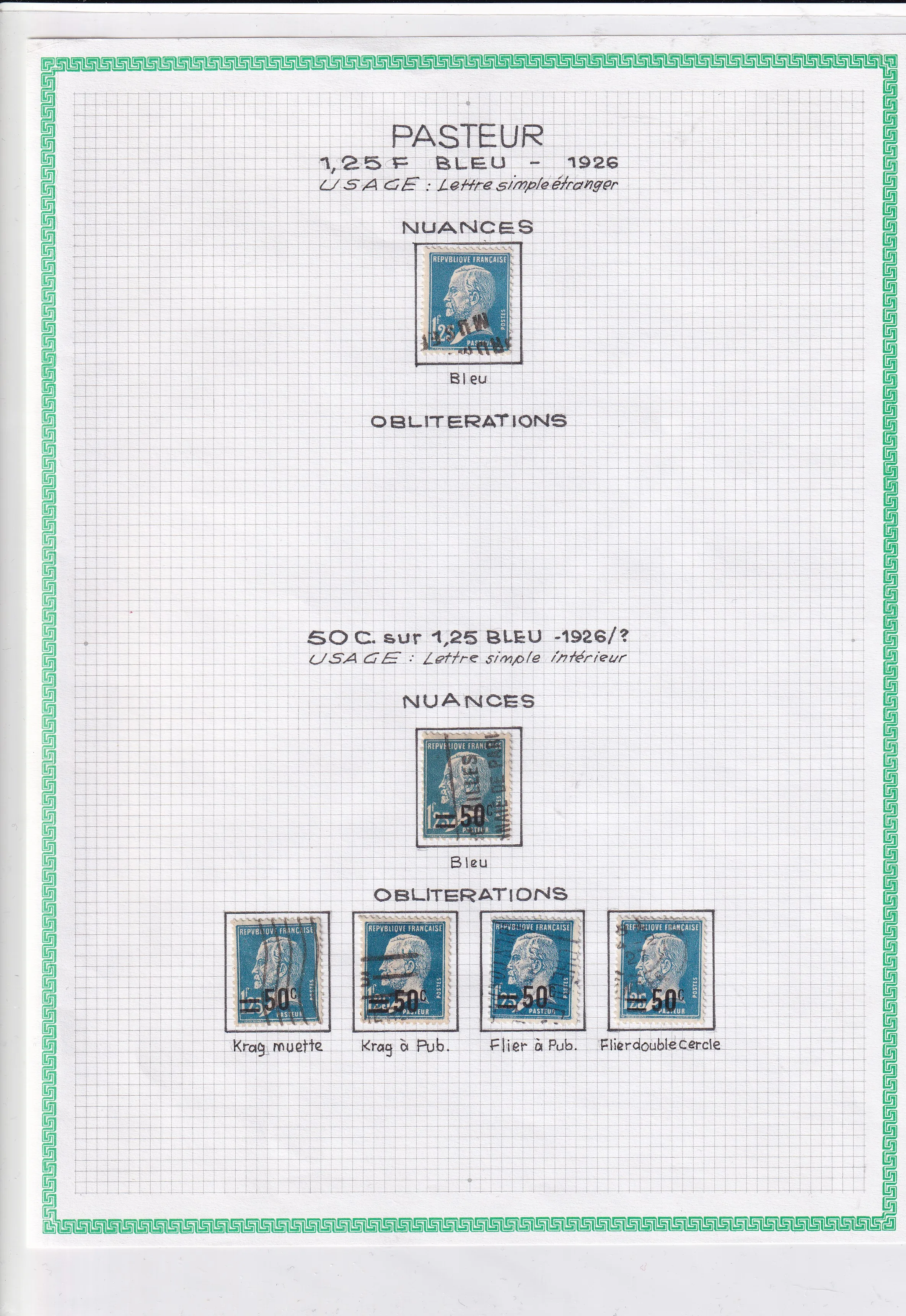 a sheet of paper with stamps