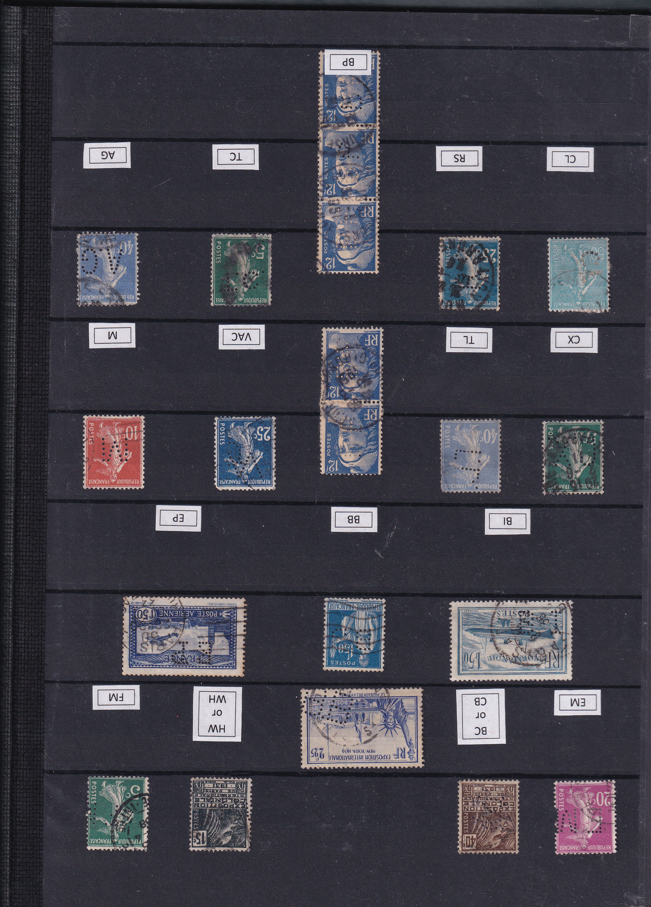 a collection of postage stamps in a book