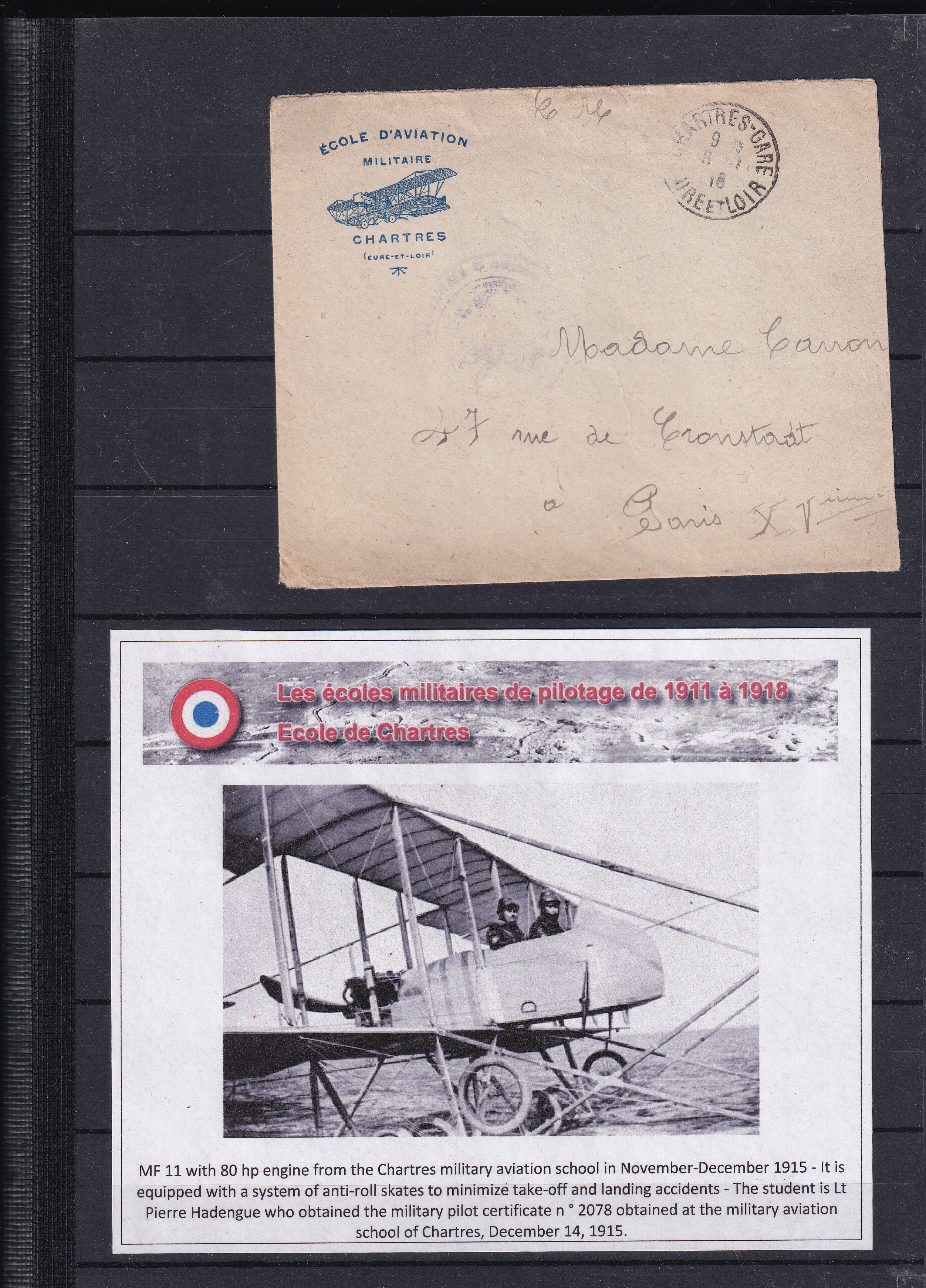 a postcard and envelope with a picture of an airplane