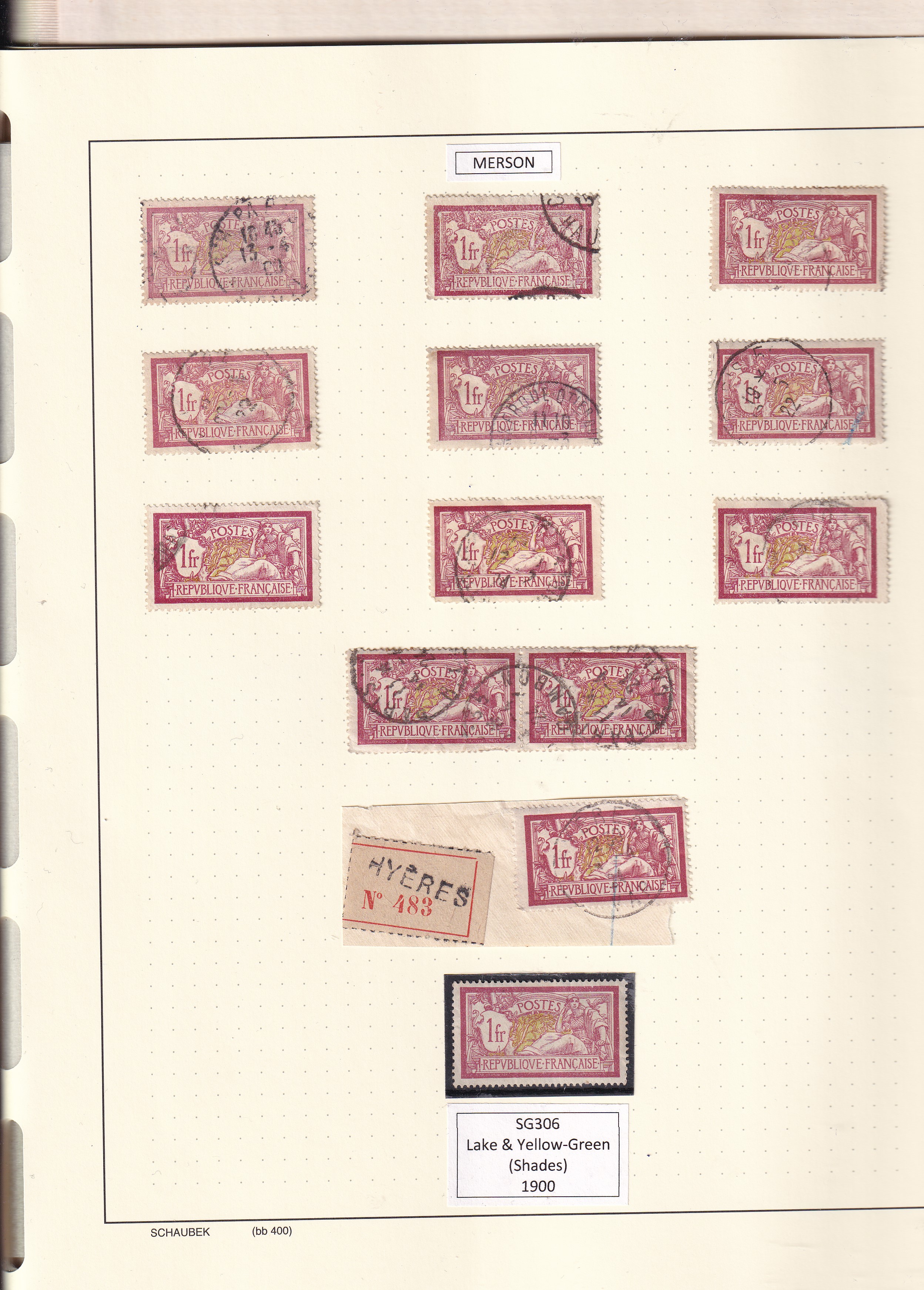 a collection of stamps in a notebook