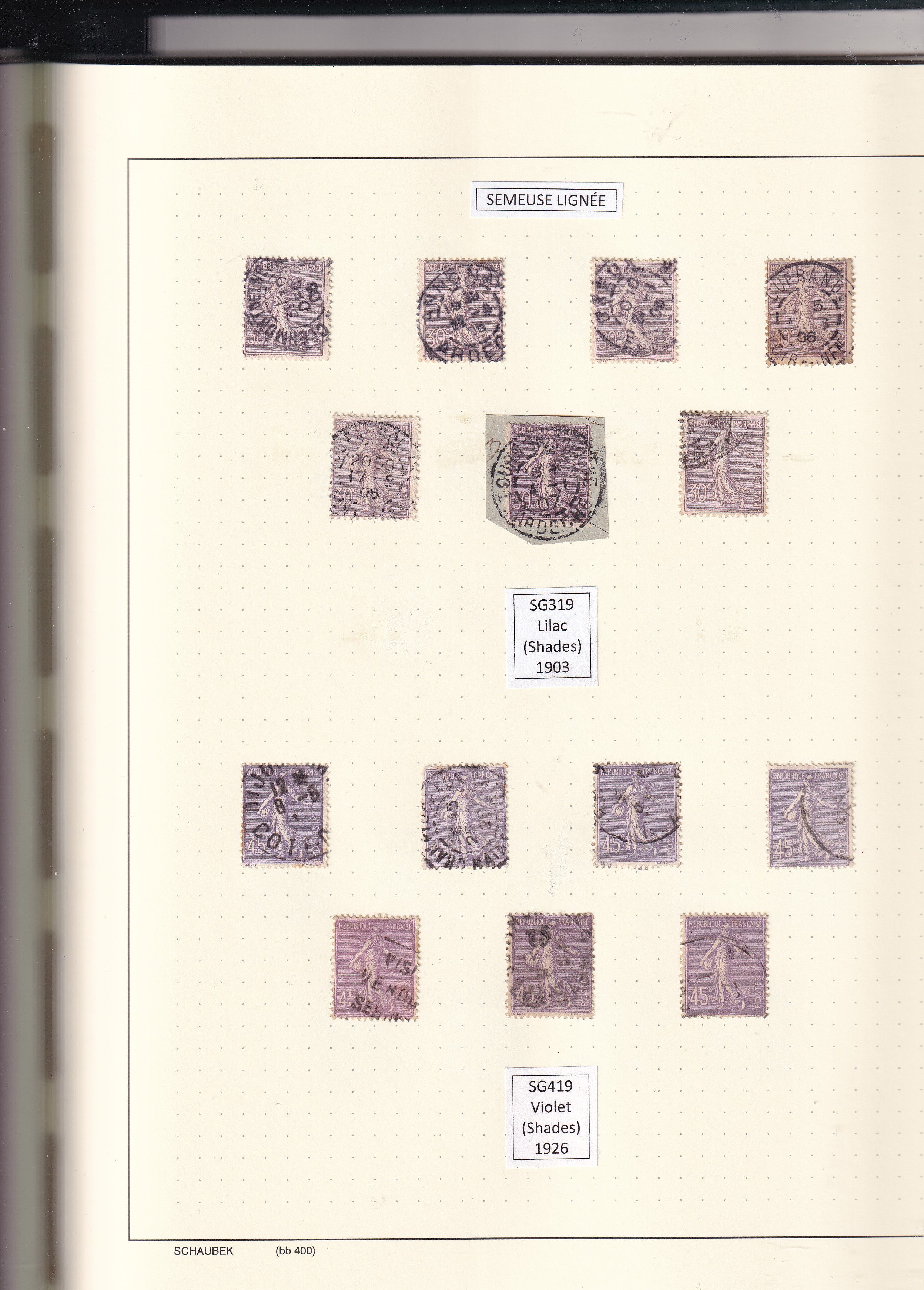 a collection of stamps in a book