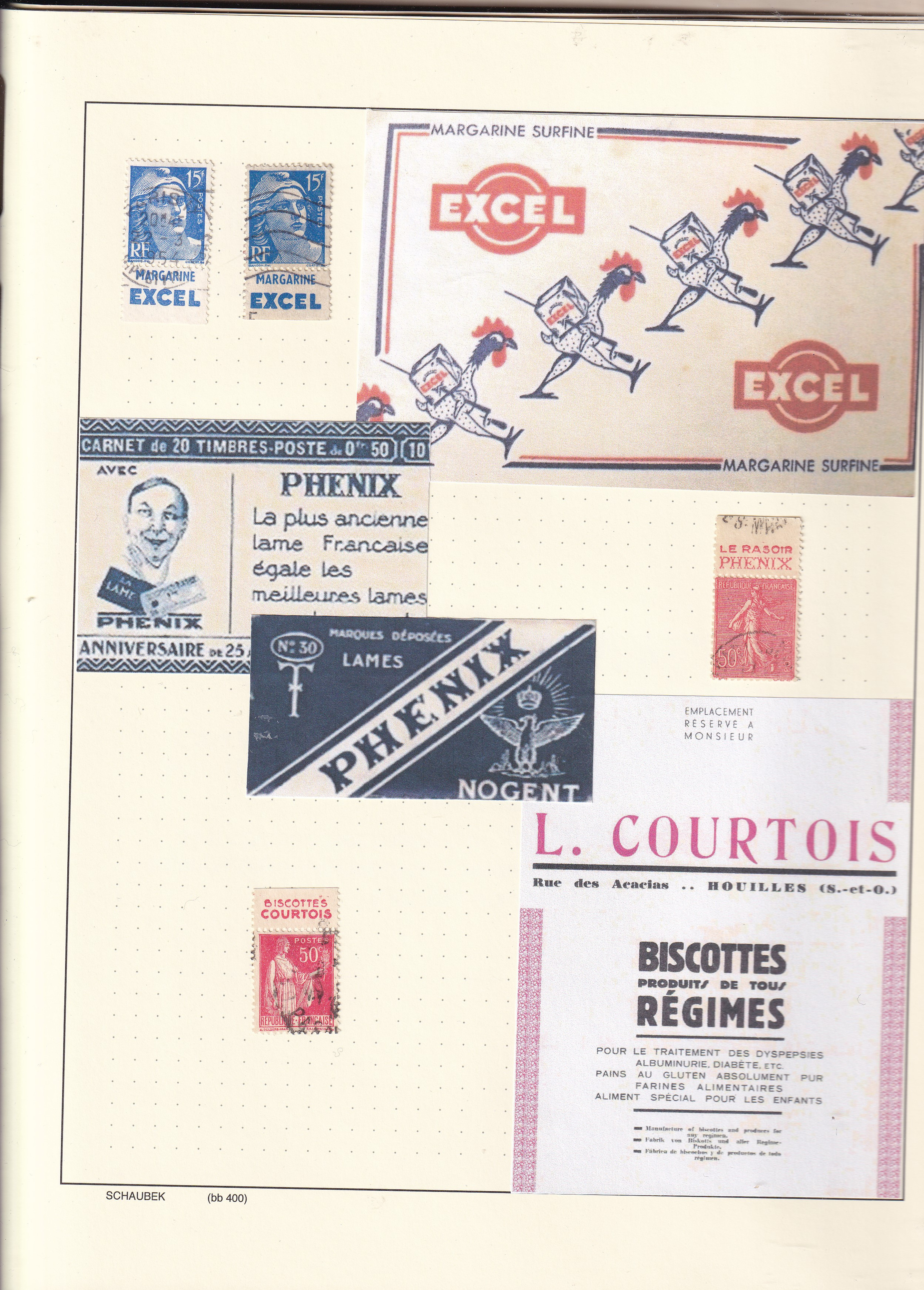 a collection of stamps on a wall