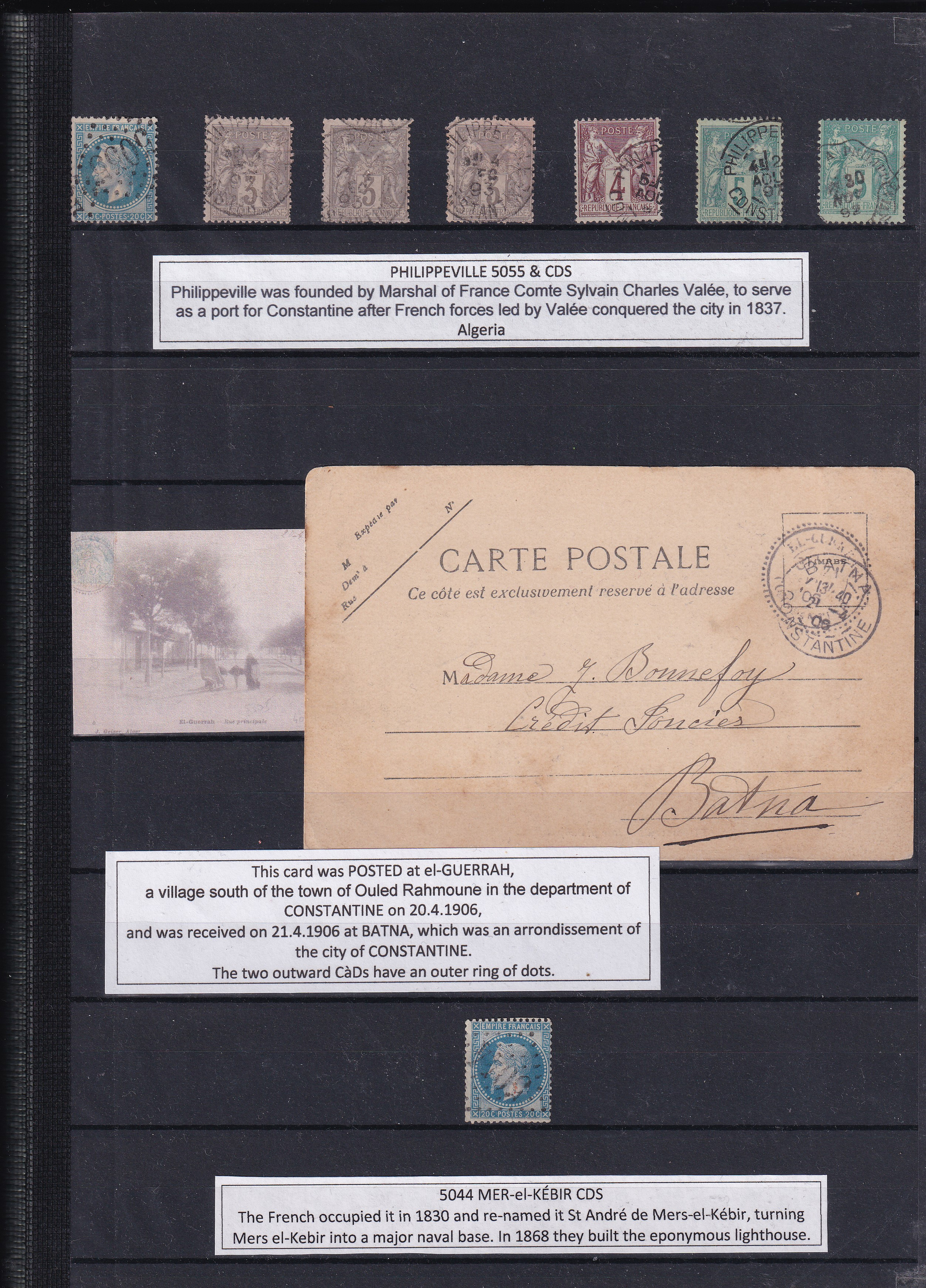 a collection of postage stamps and postcards