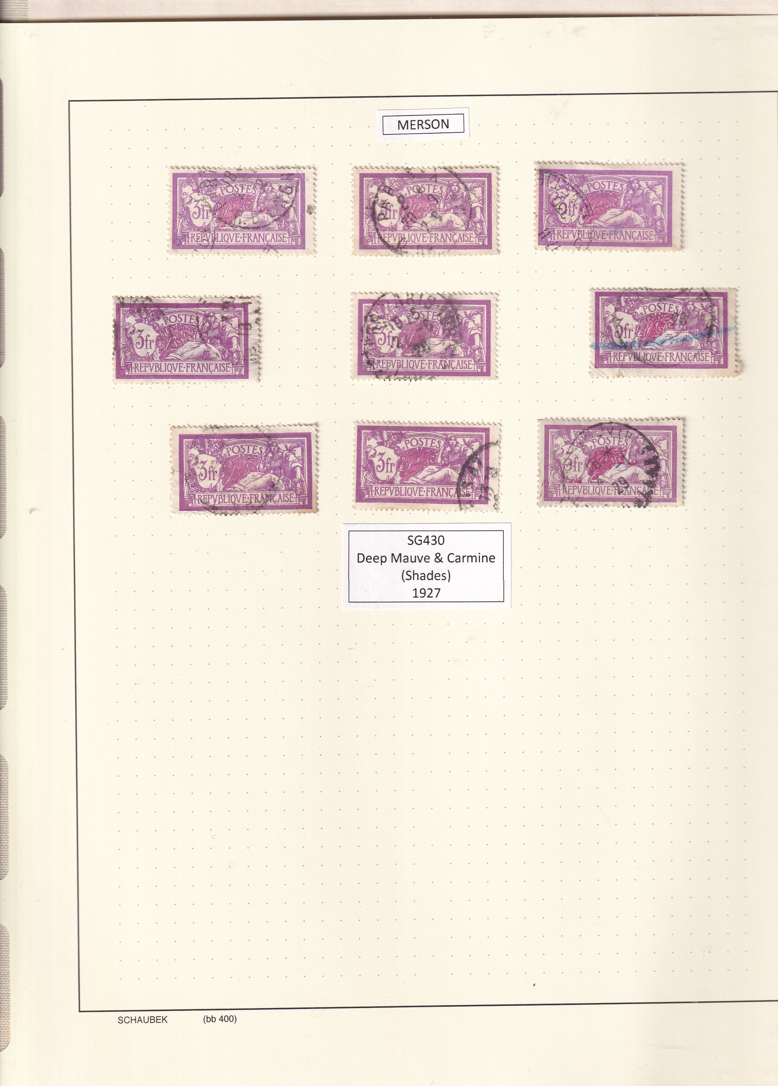 a collection of stamps in a notebook