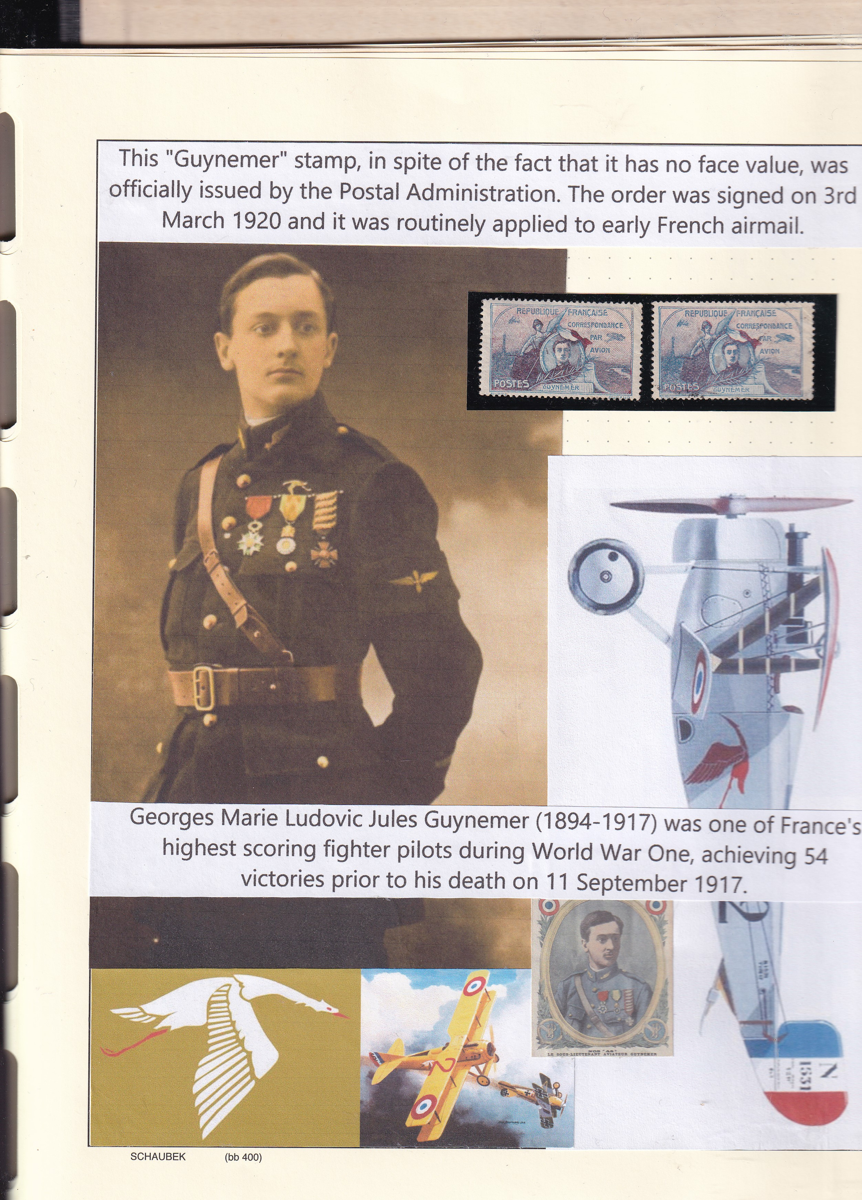 a man in uniform with a picture of a plane and a picture of a man