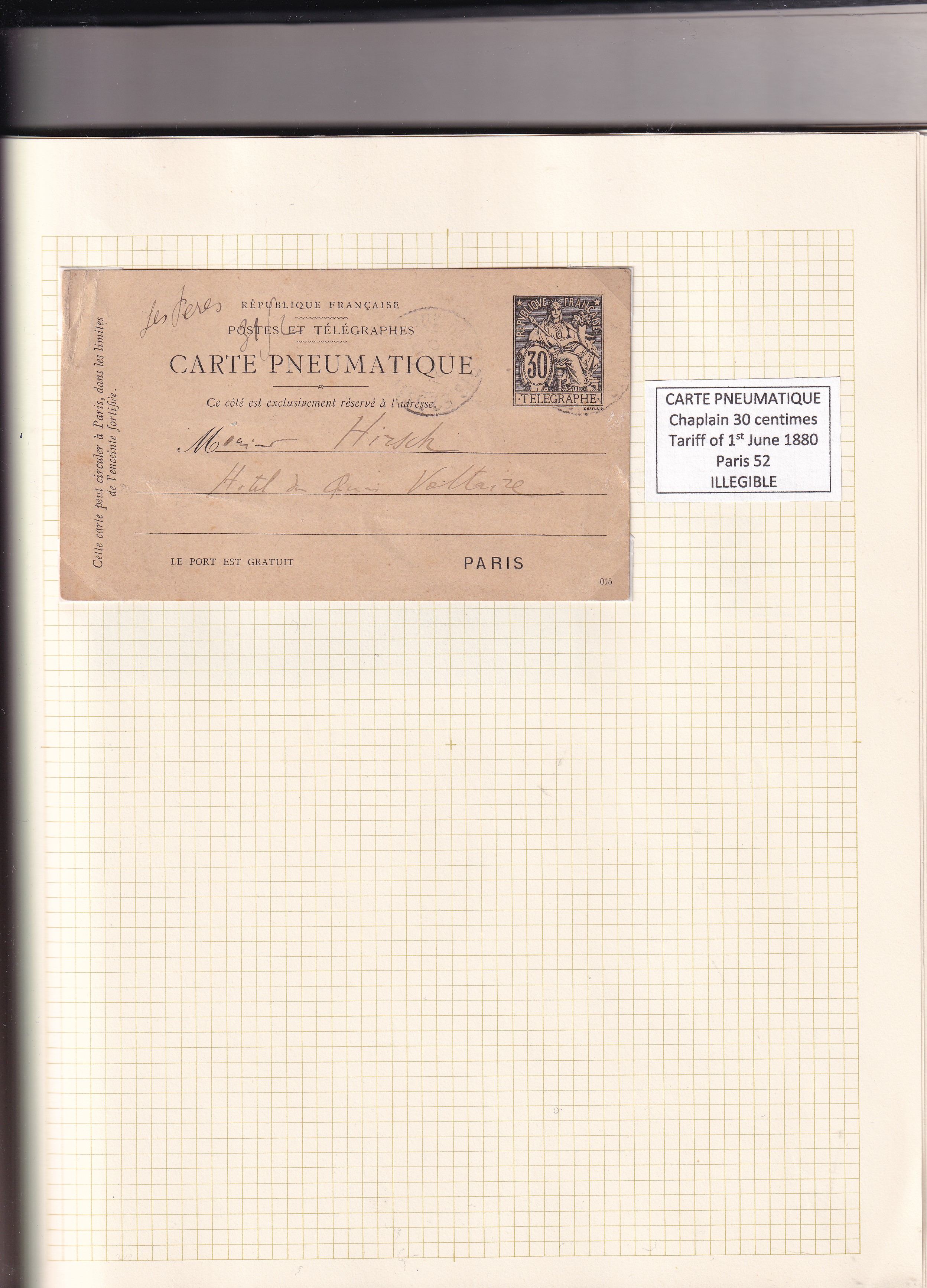 a brown envelope with a black stamp on it