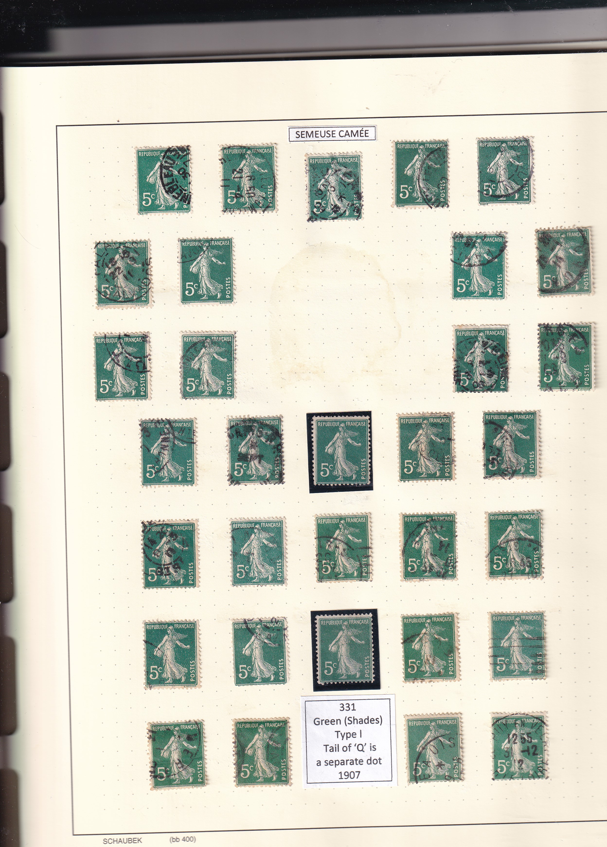 a collection of stamps in a book
