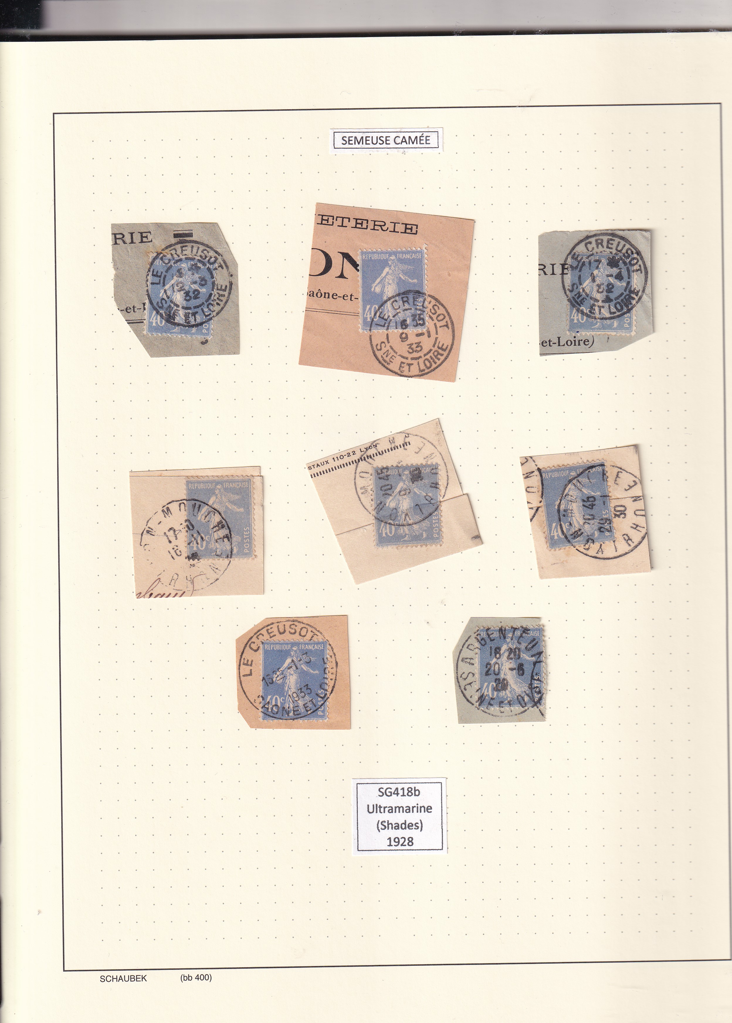 a collection of stamps on a white page