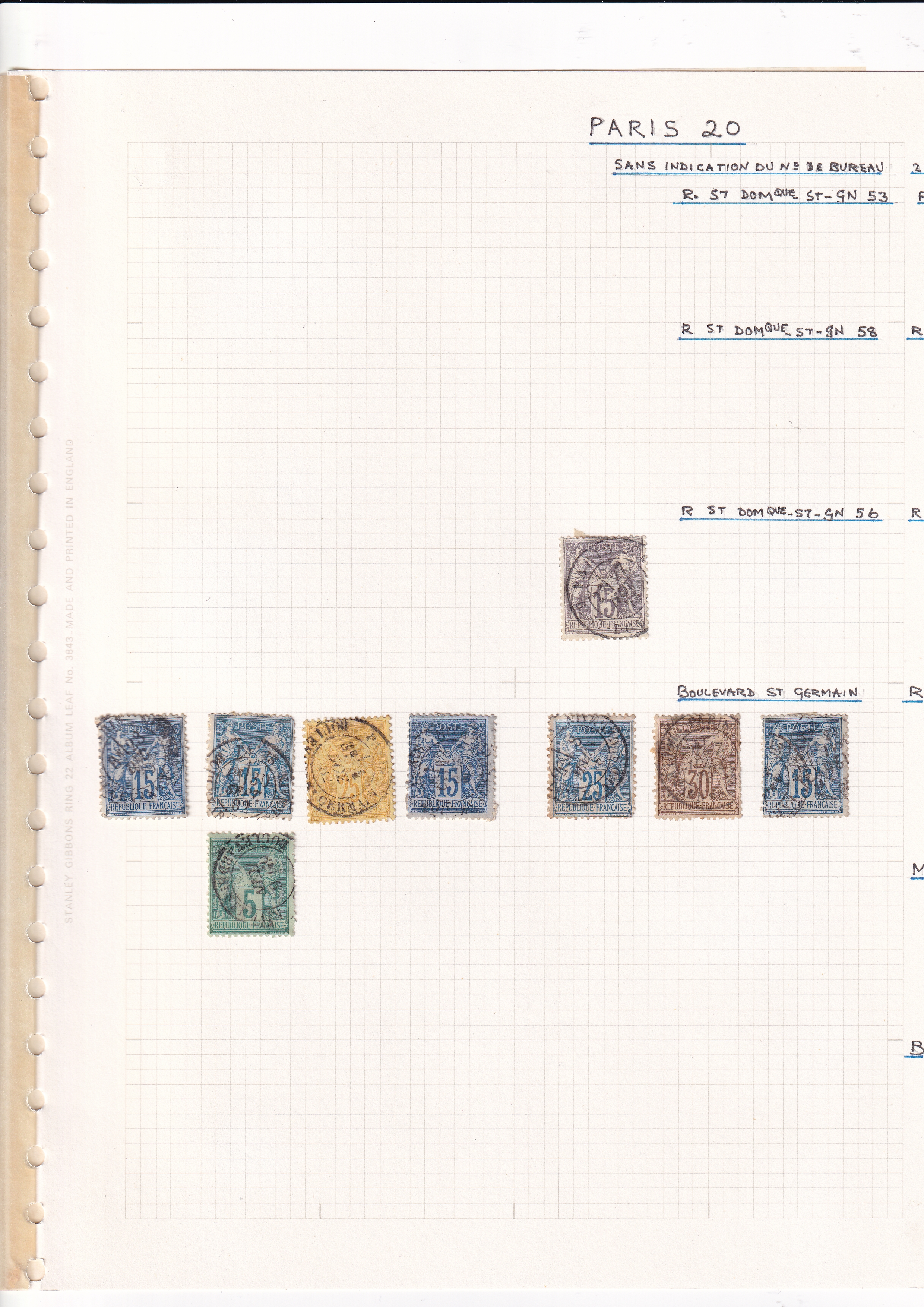 a group of postage stamps on a graph paper