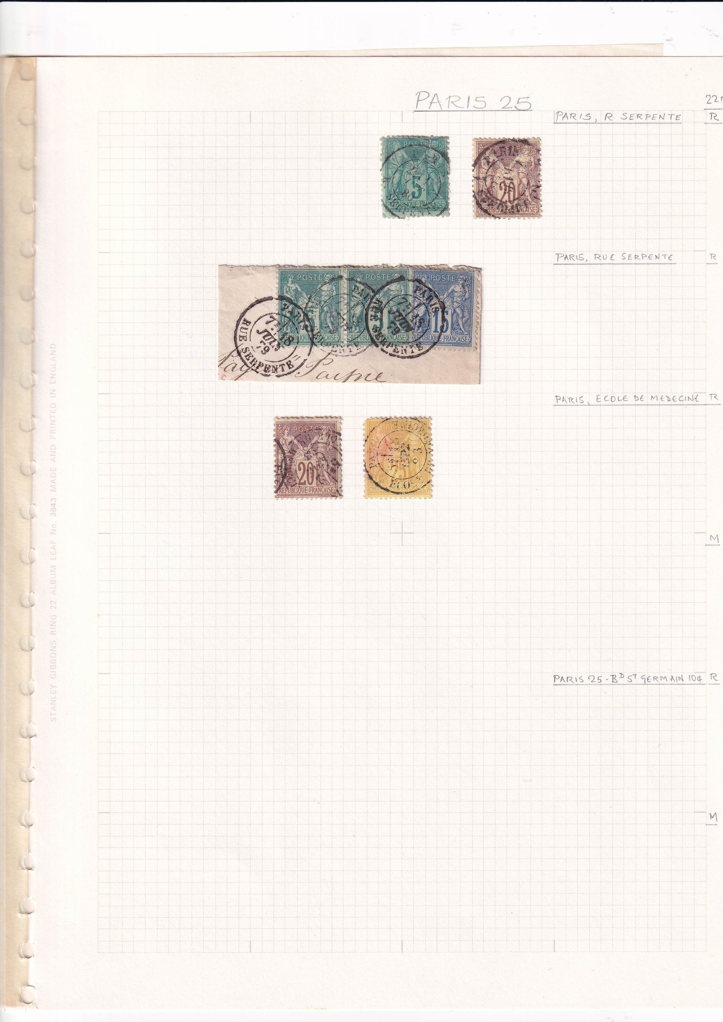 a collection of stamps on a grid paper