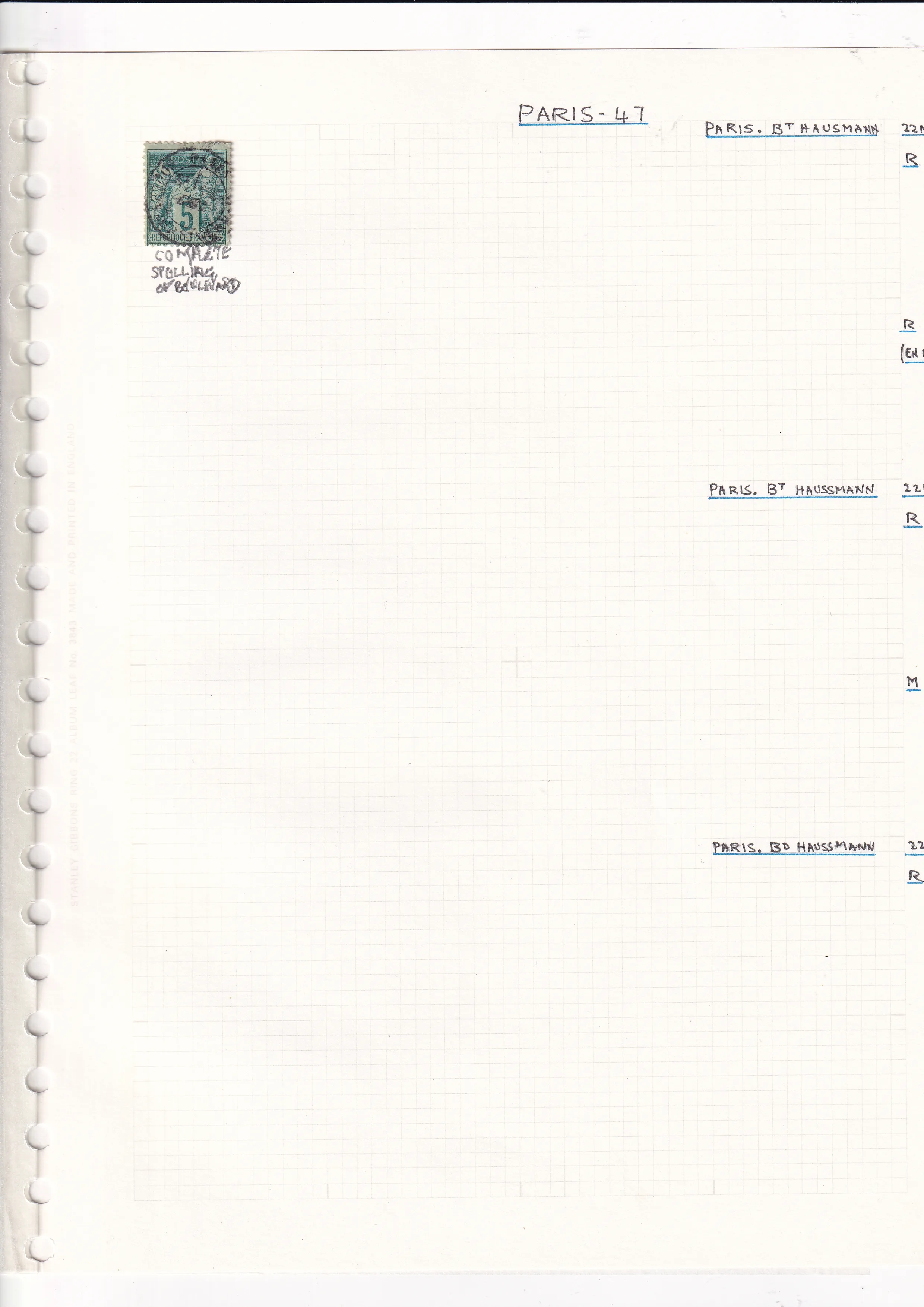 a white paper with a stamp on it