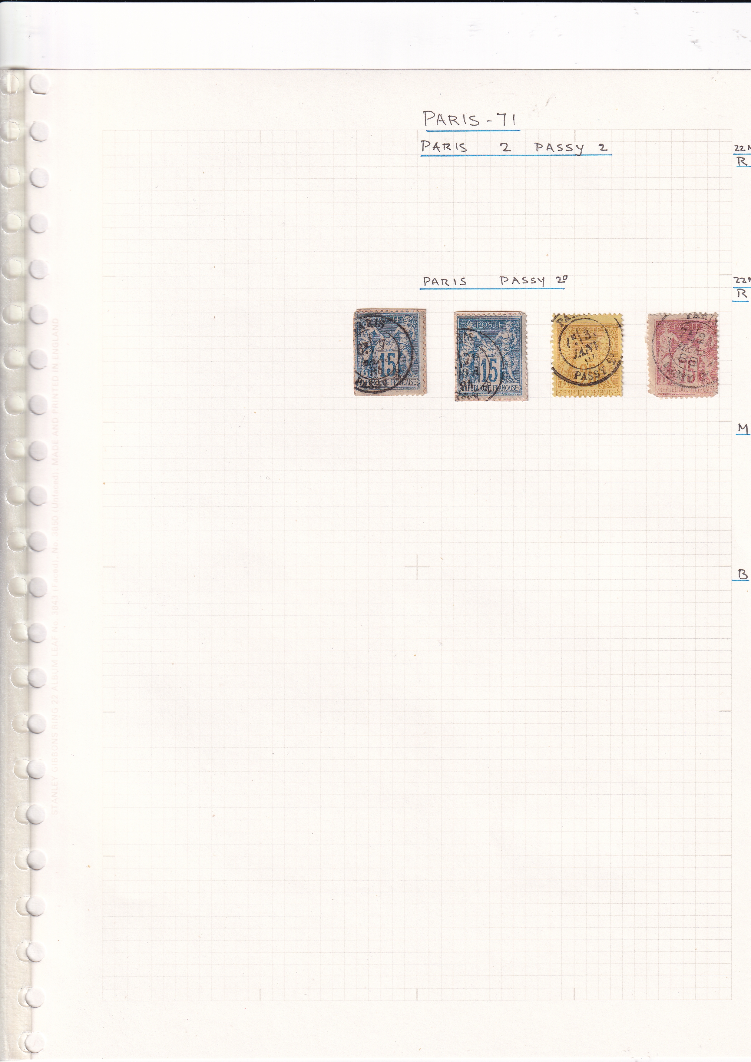 a paper with stamps on it