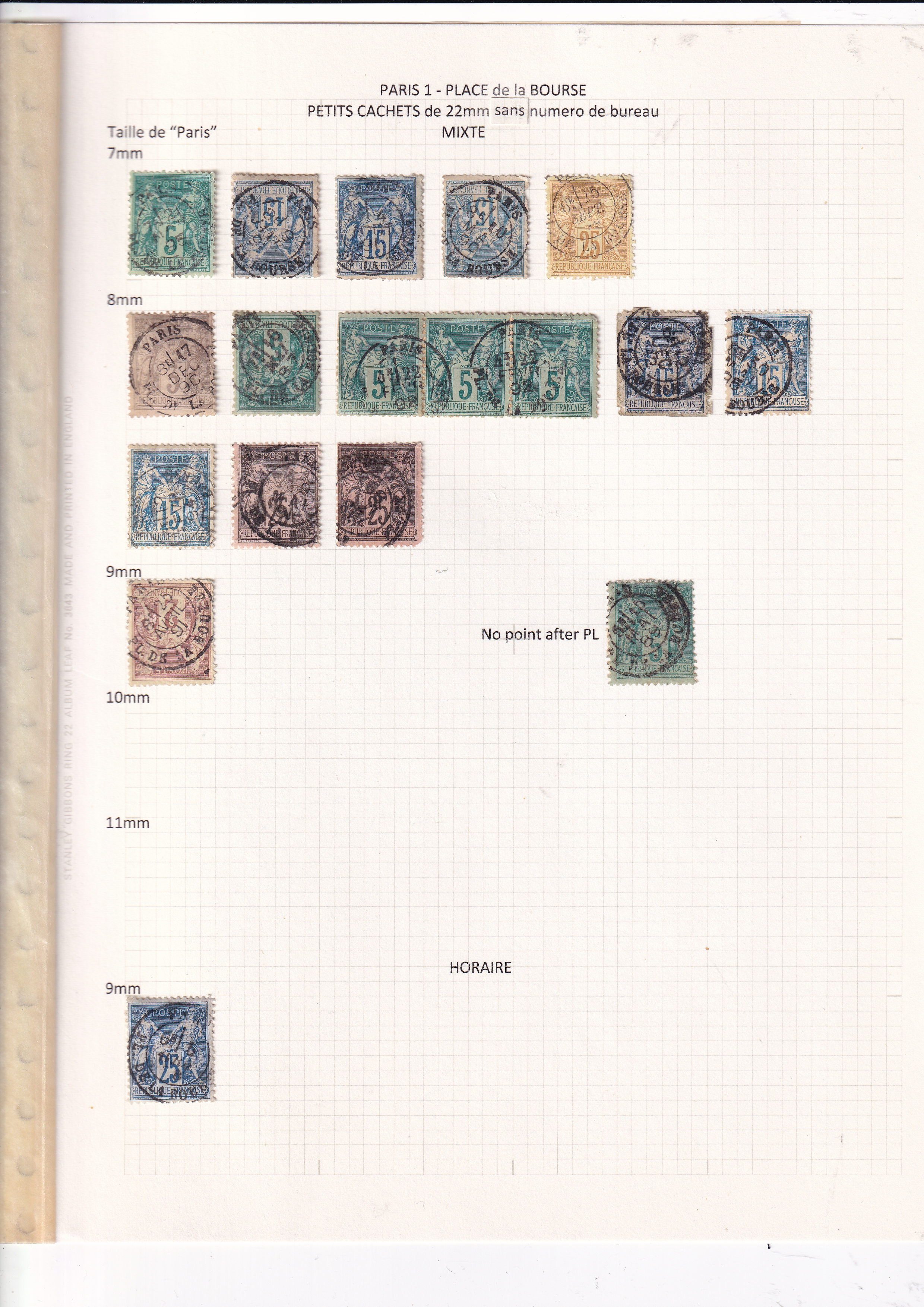a collection of stamps in a notebook