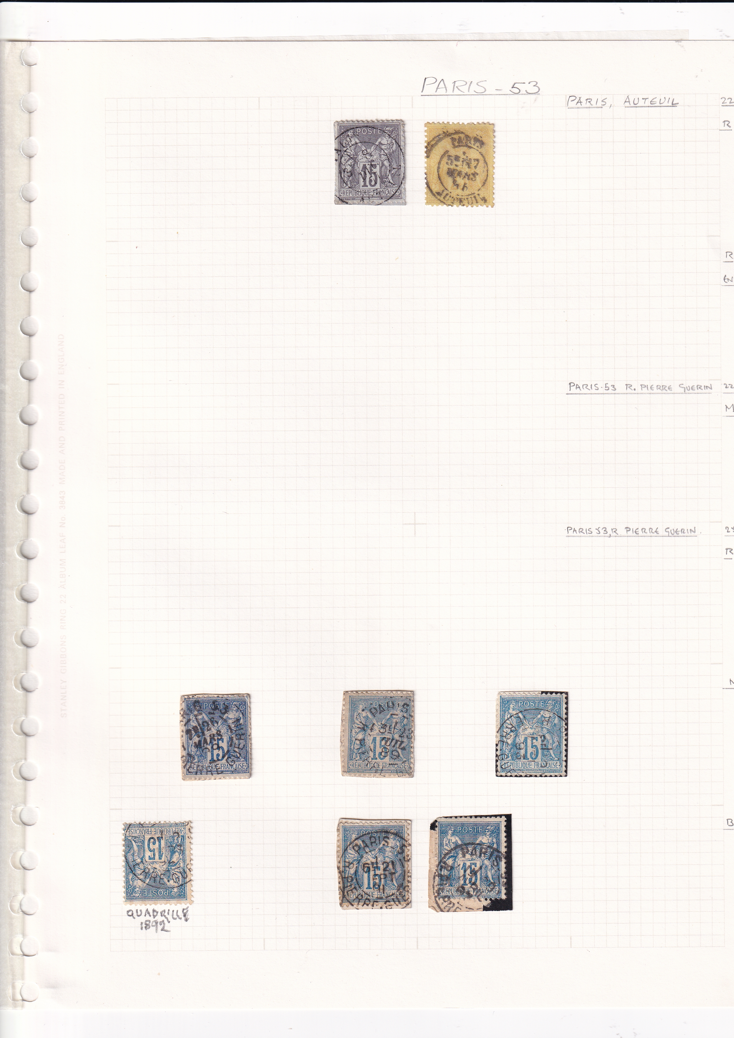 a page of a paper with stamps