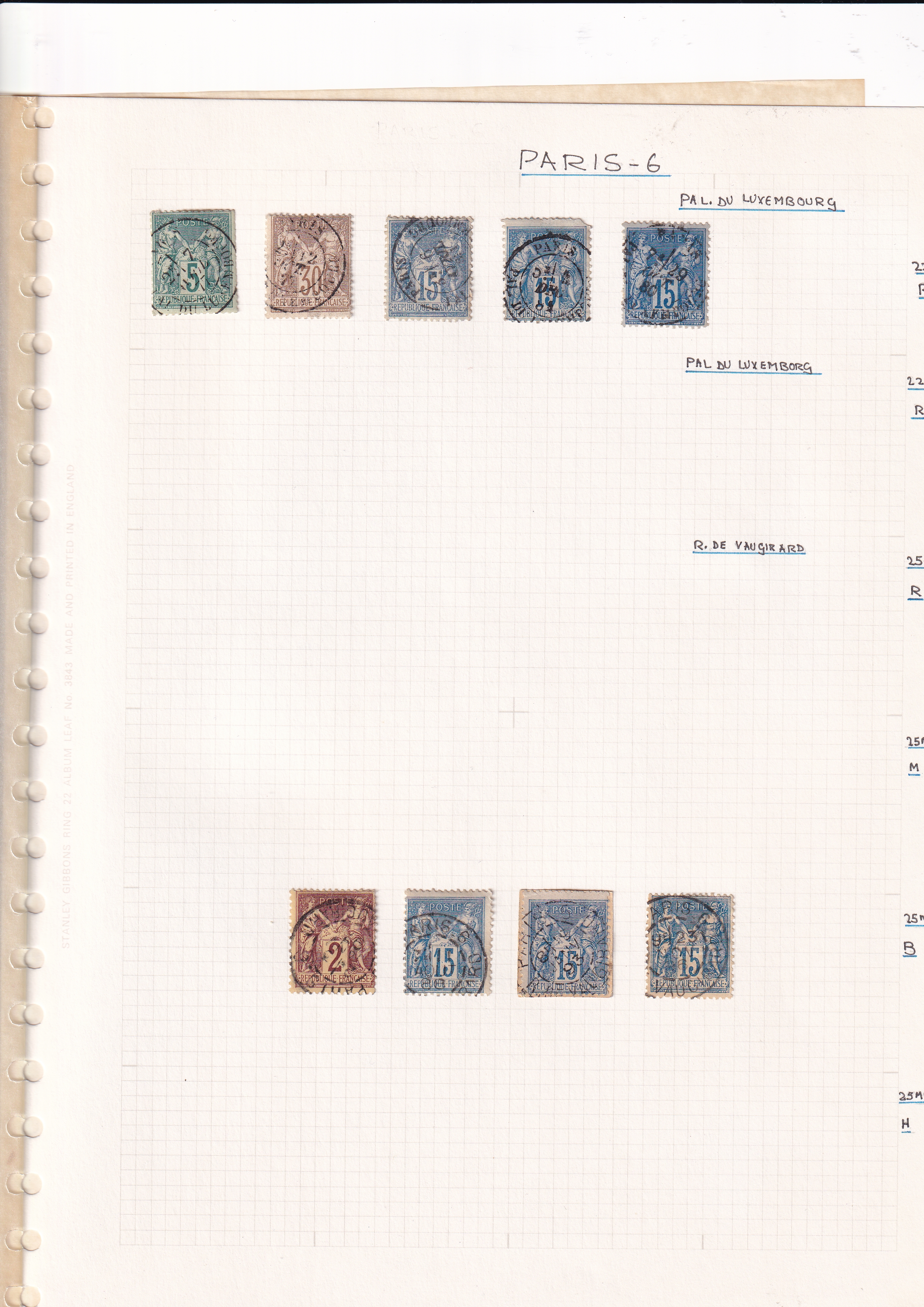 a page of a book with stamps