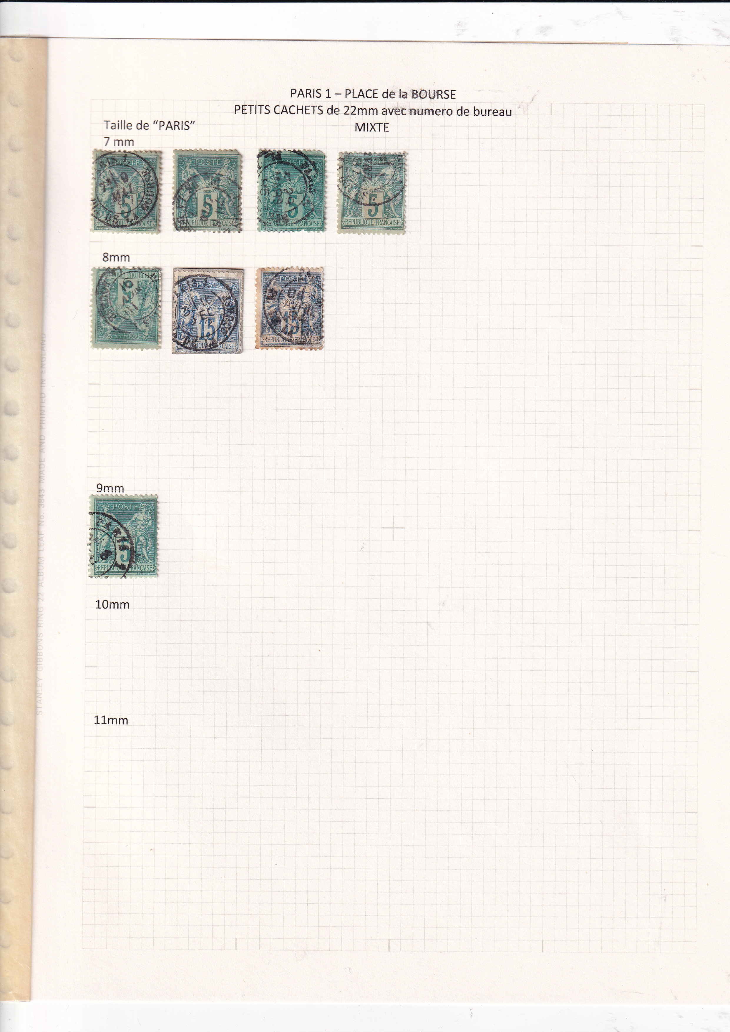 a page of a book with stamps