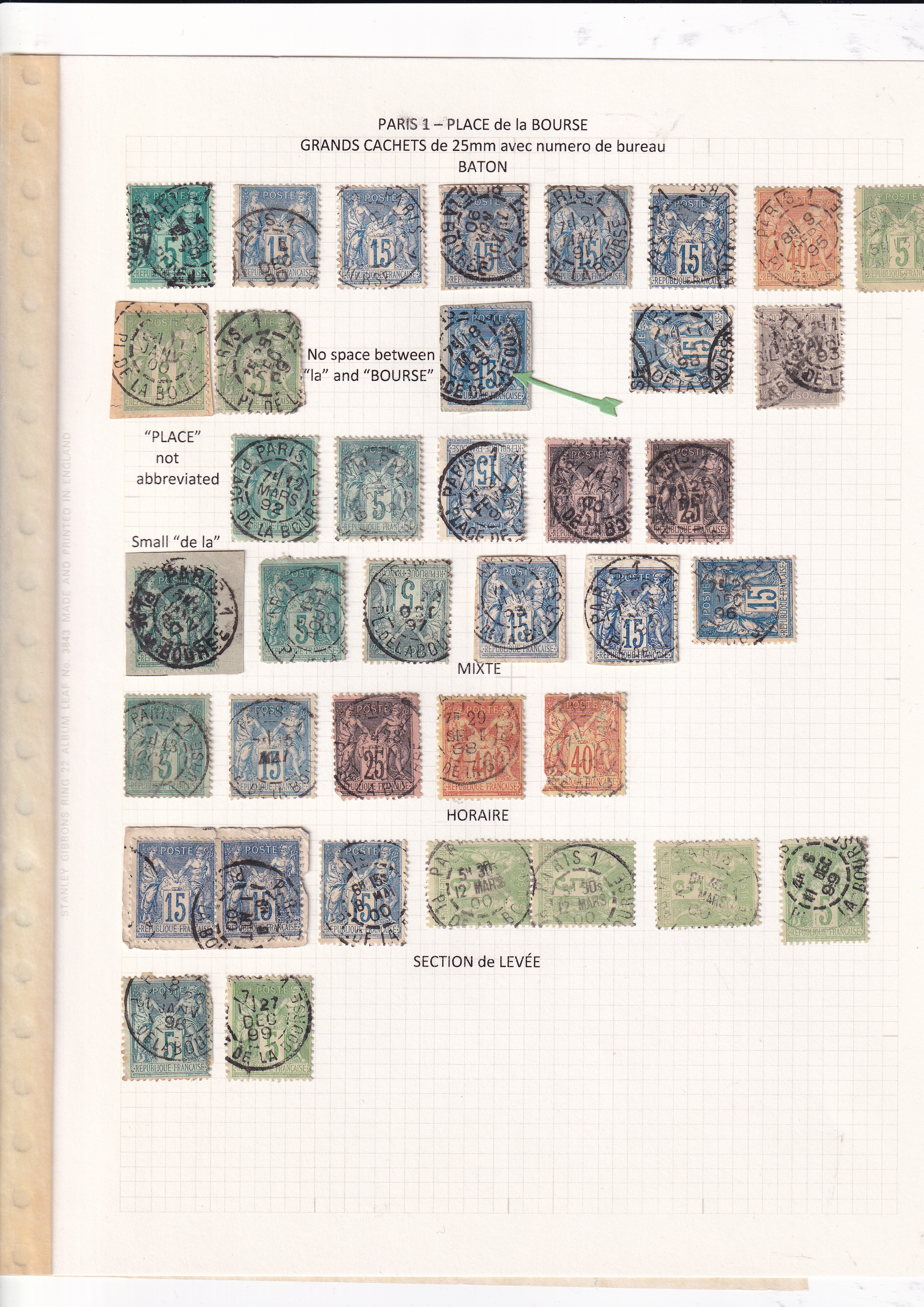 a collection of stamps in a notebook