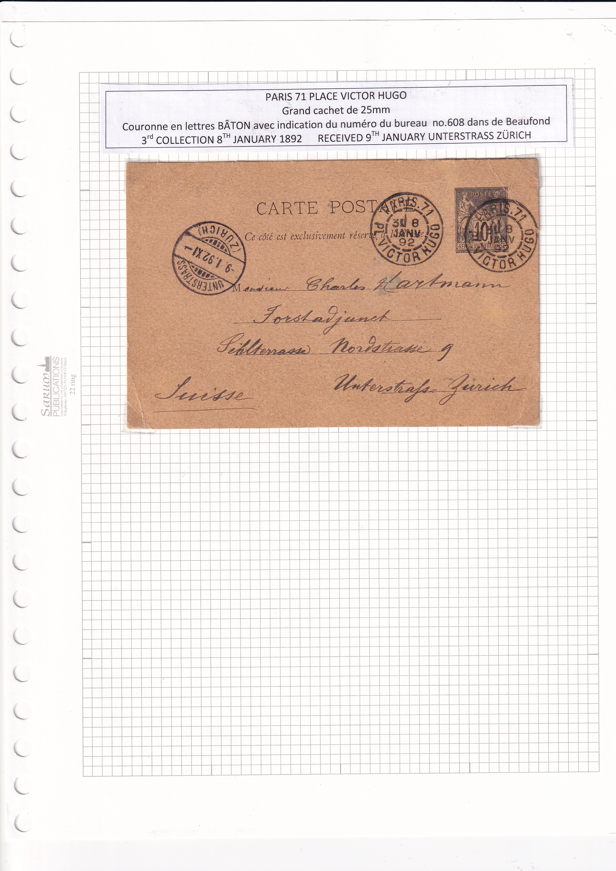 a brown envelope with stamps on it