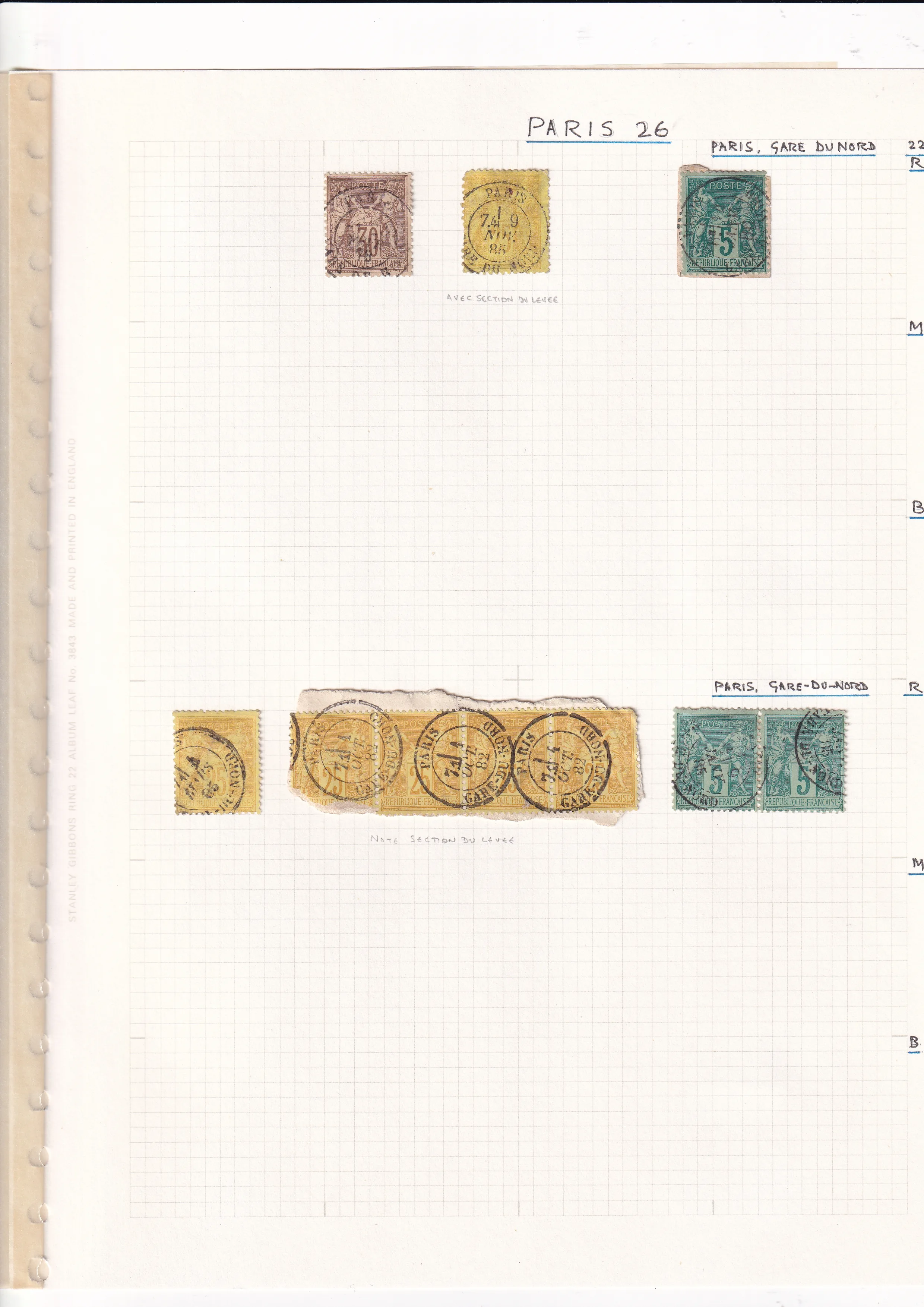 a collection of stamps on a grid paper