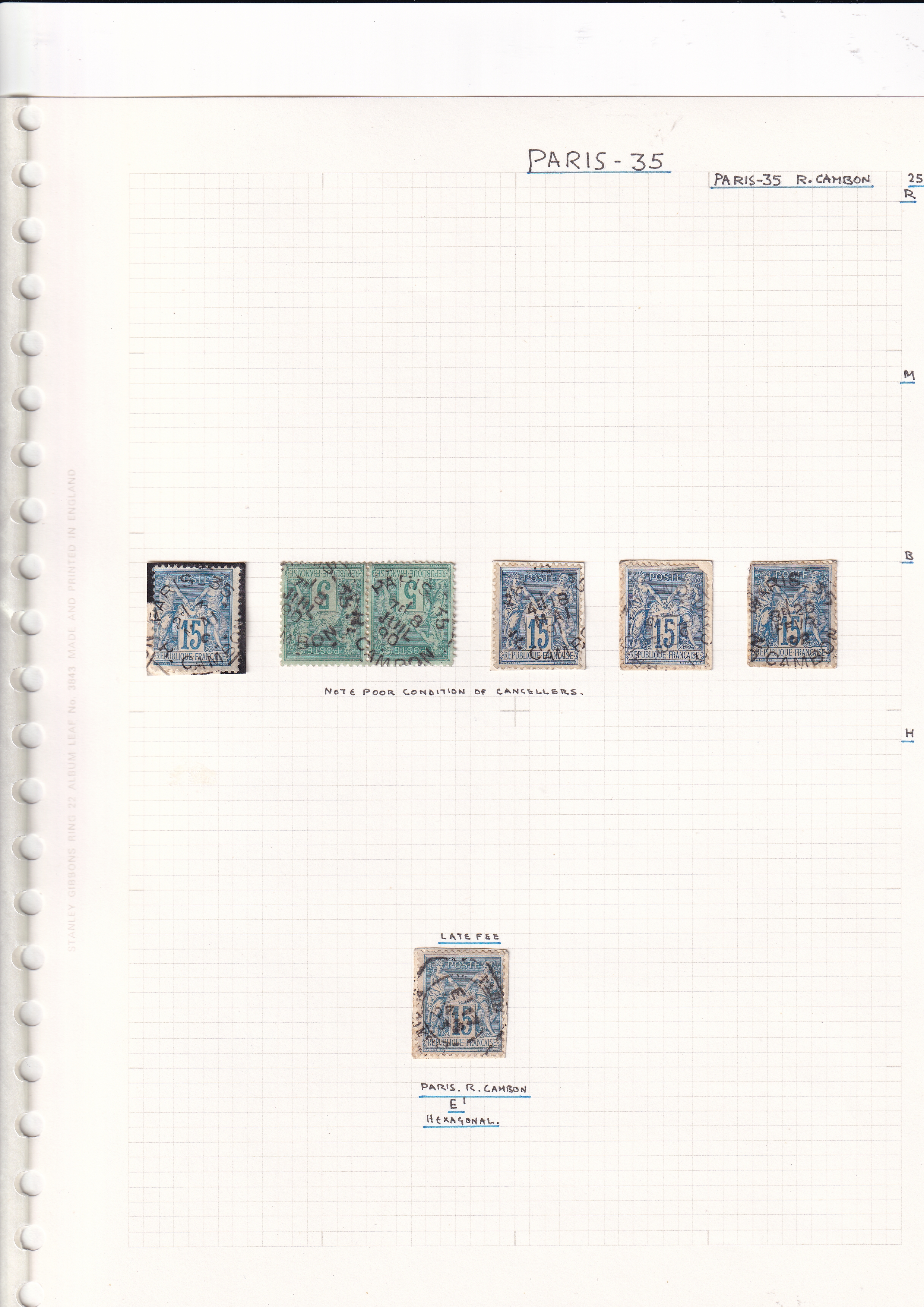 a collection of stamps in a notebook