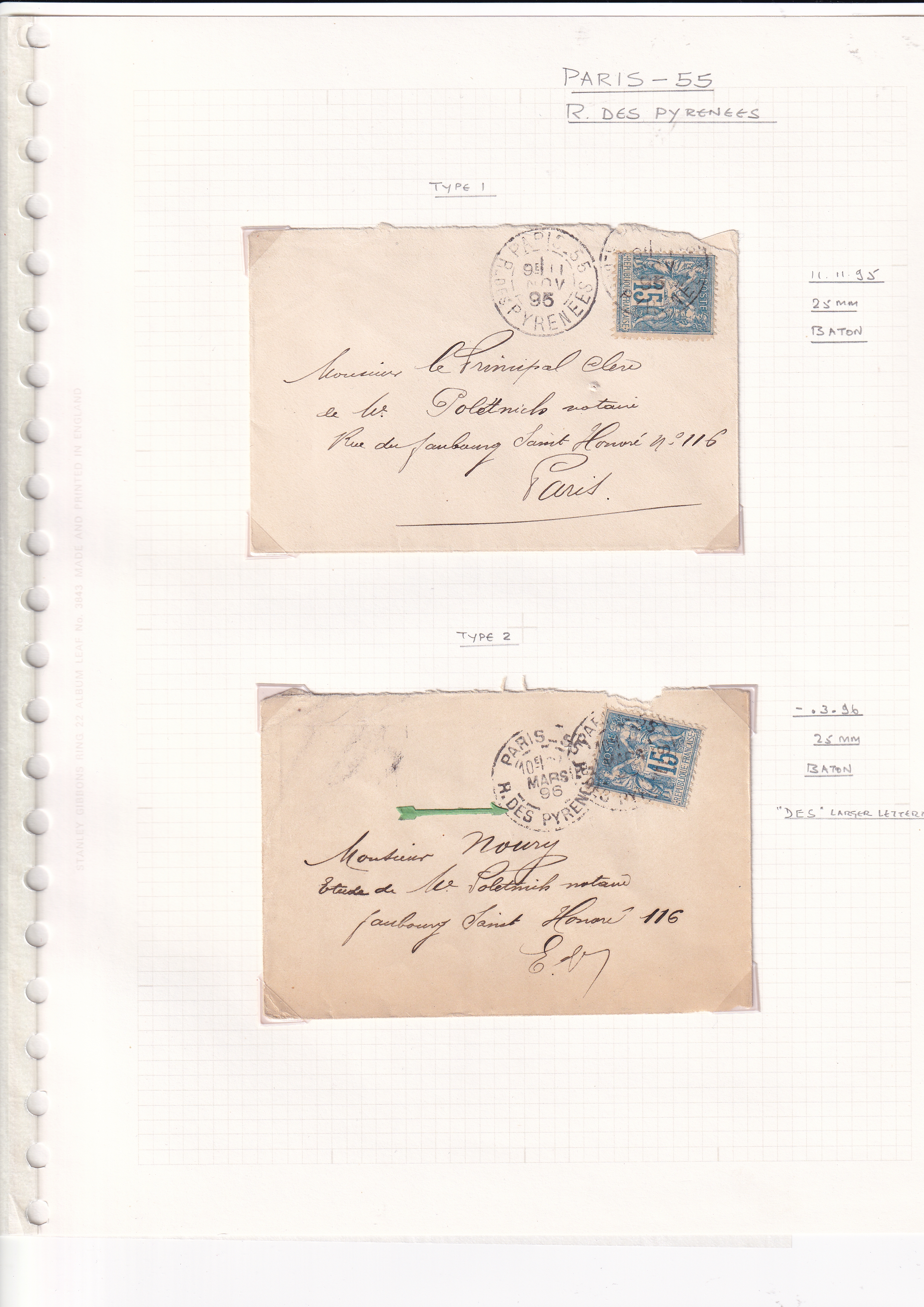 a page of a book with a couple of envelopes