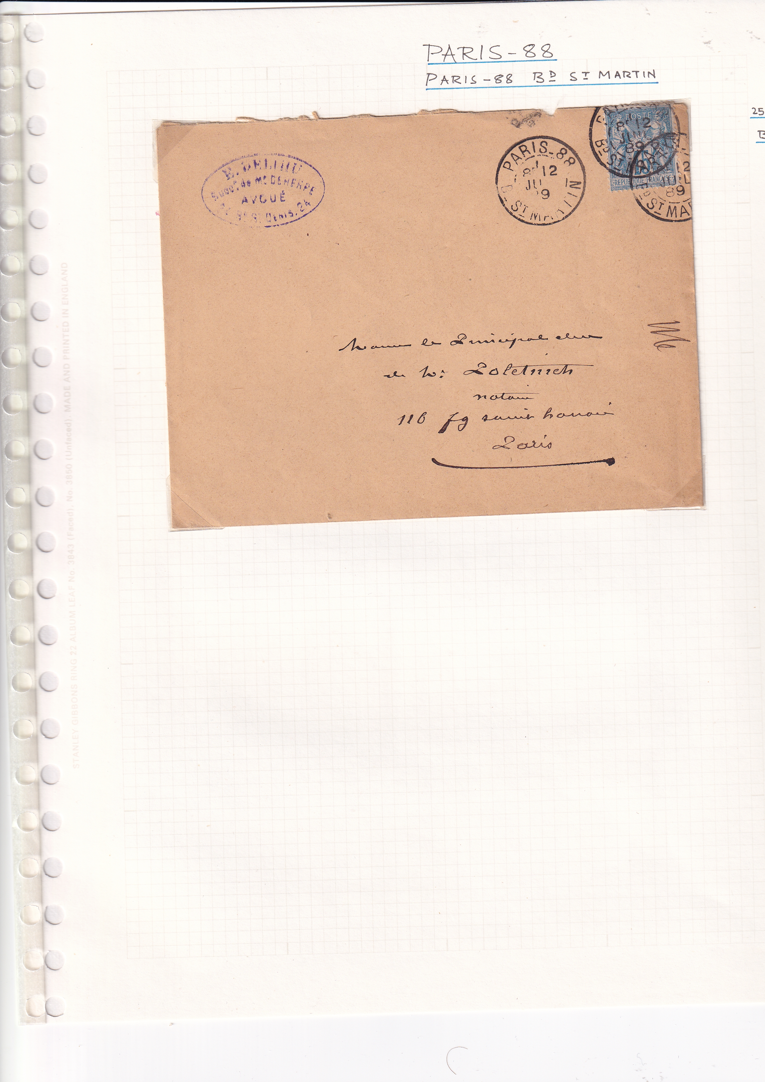 a brown envelope with stamps on it