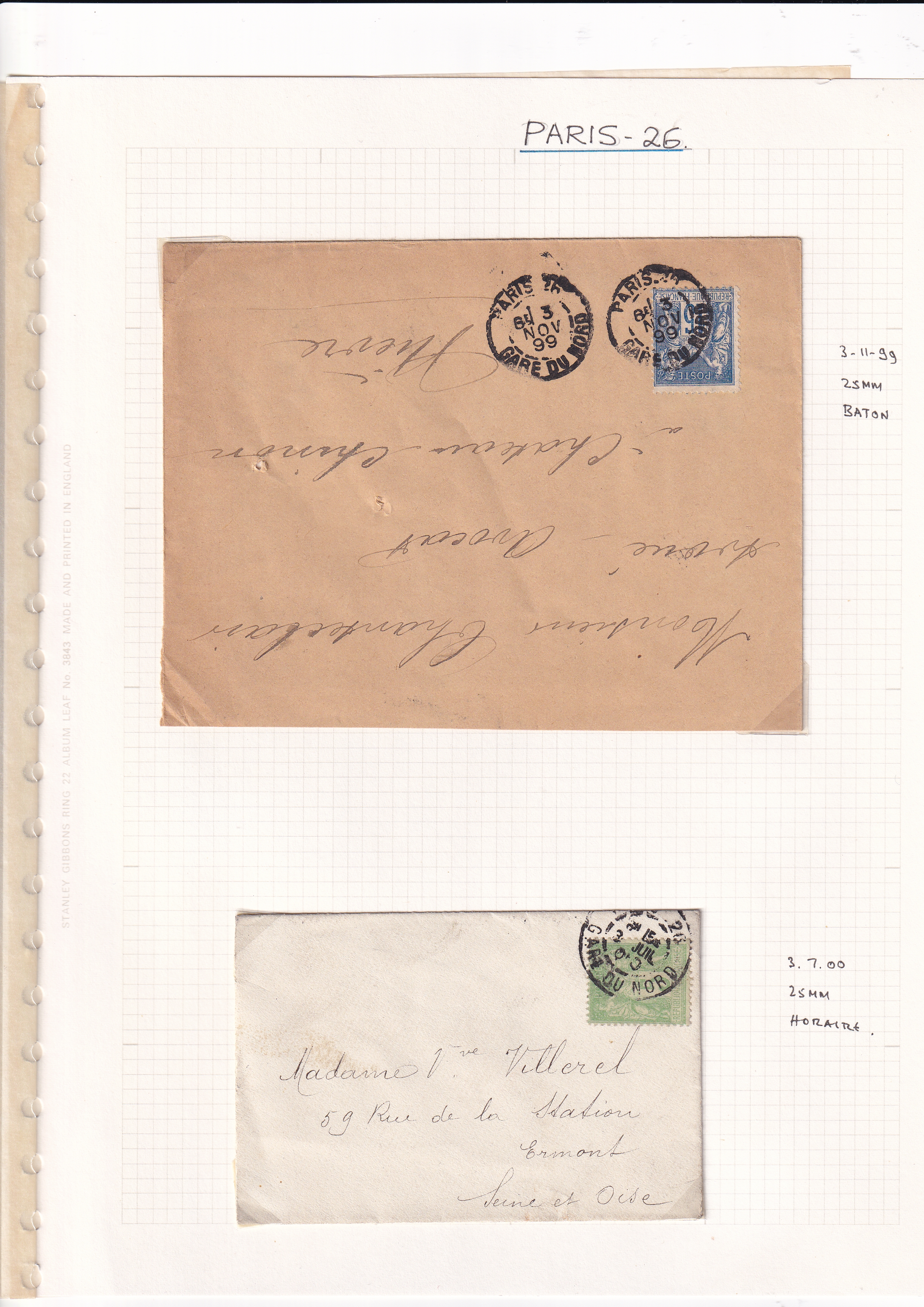 a paper with stamps on it