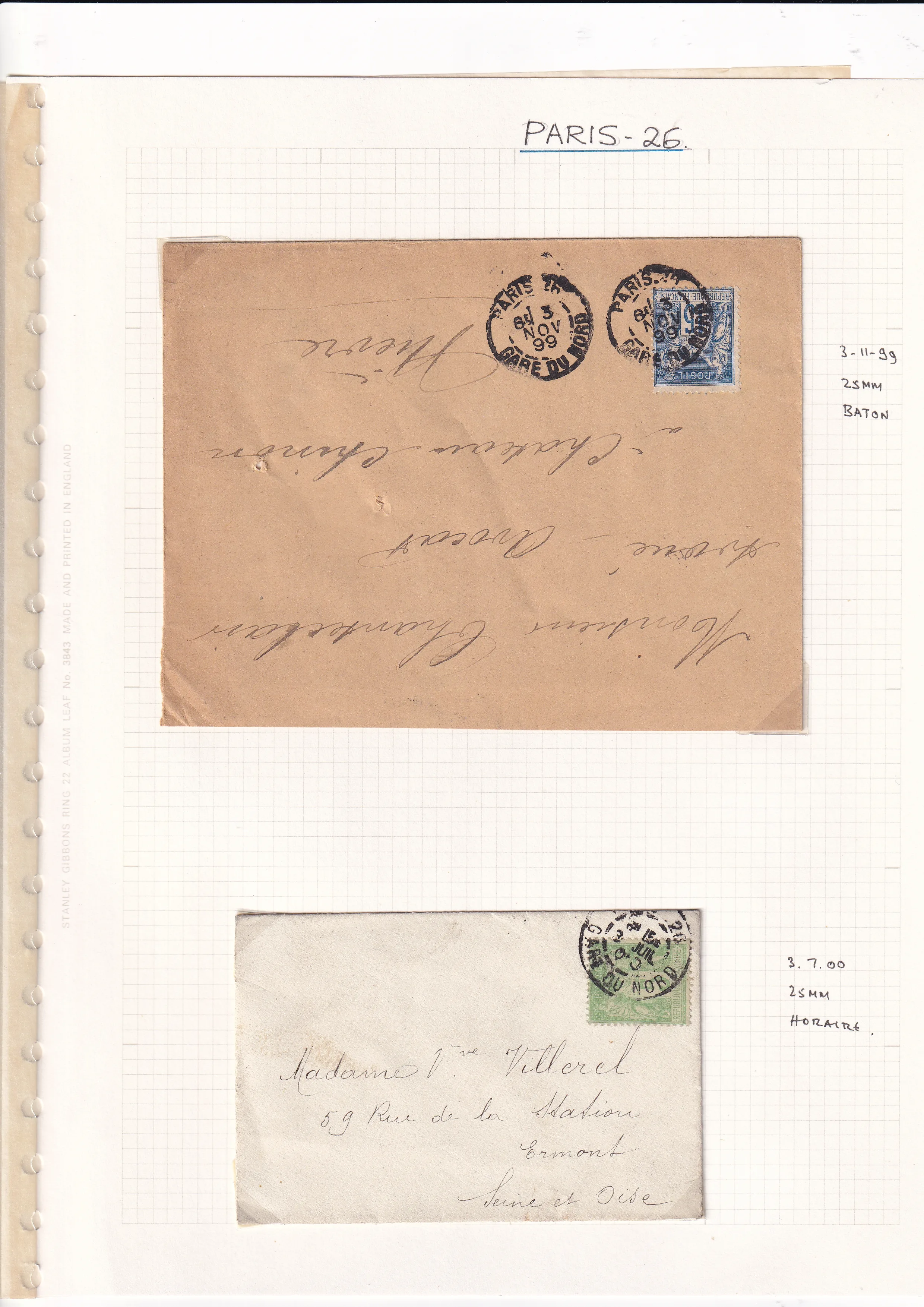 a paper with stamps on it