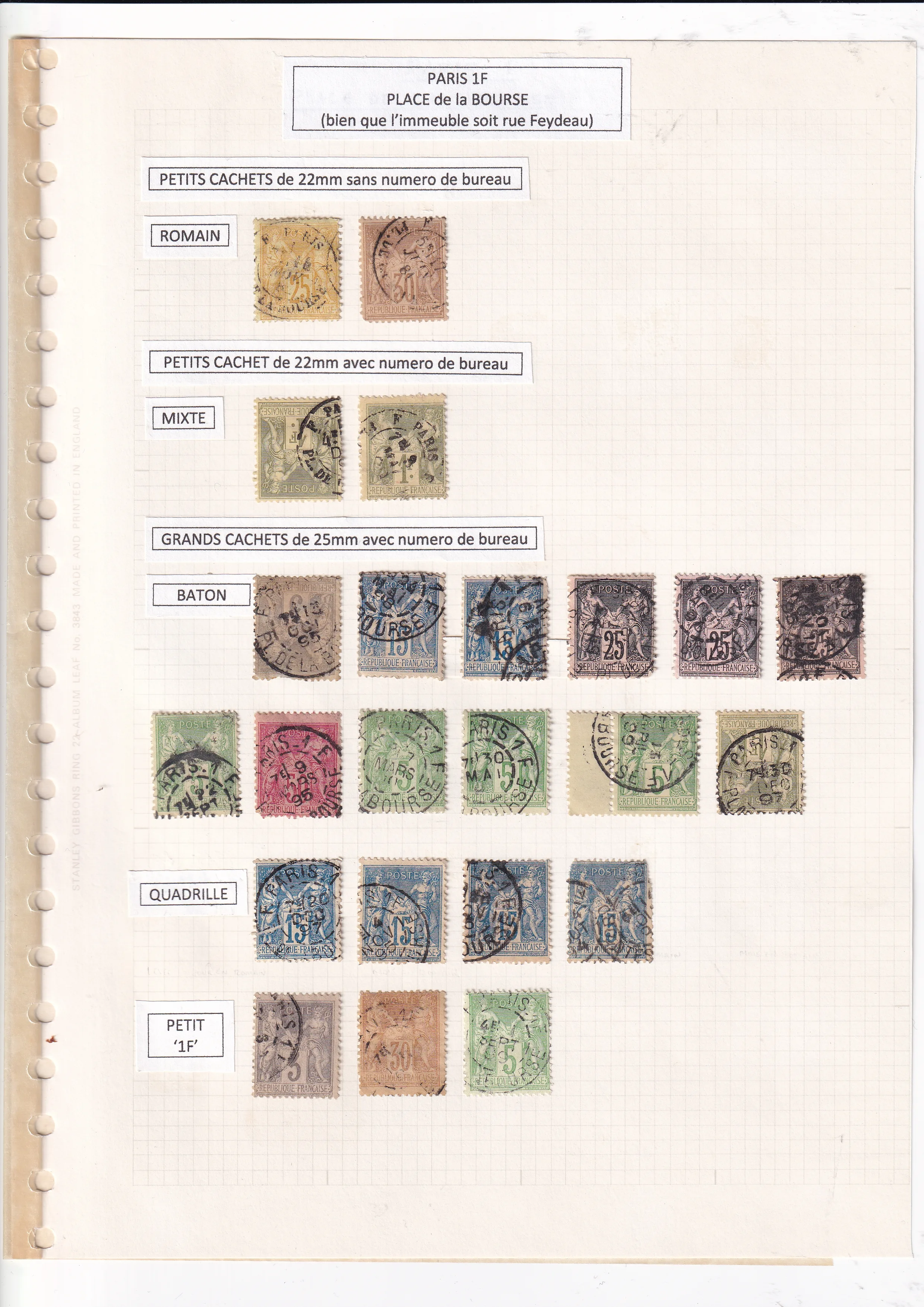 a collection of stamps in a notebook