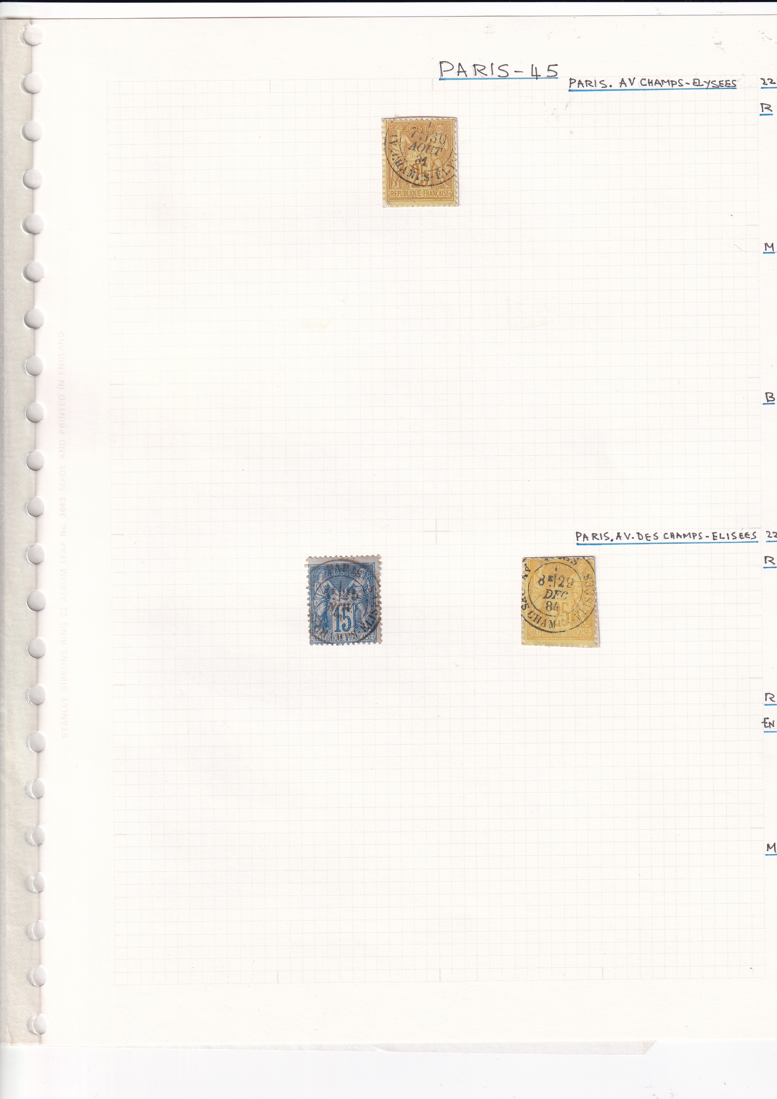 a collection of stamps on a notebook
