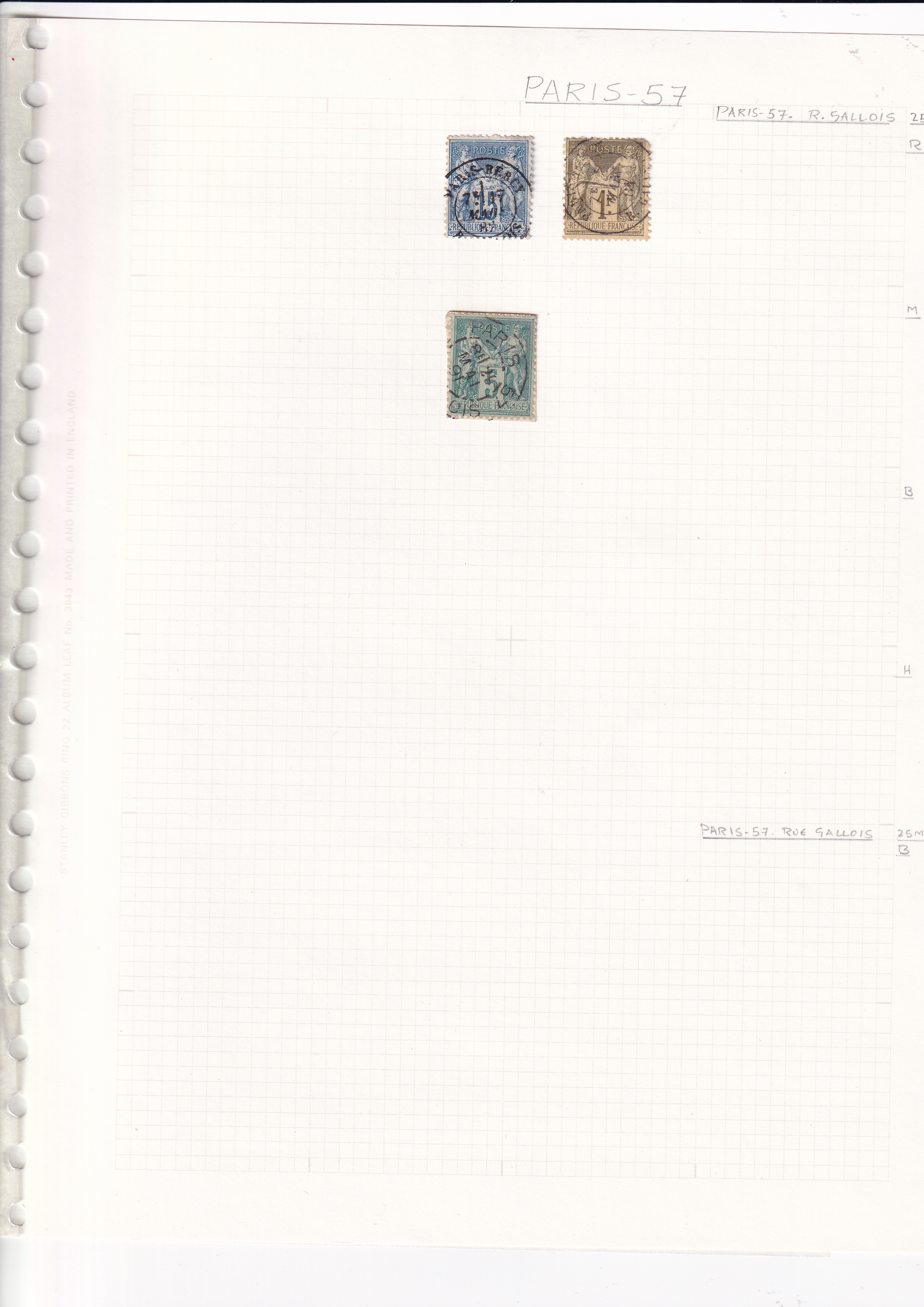 a white paper with stamps on it