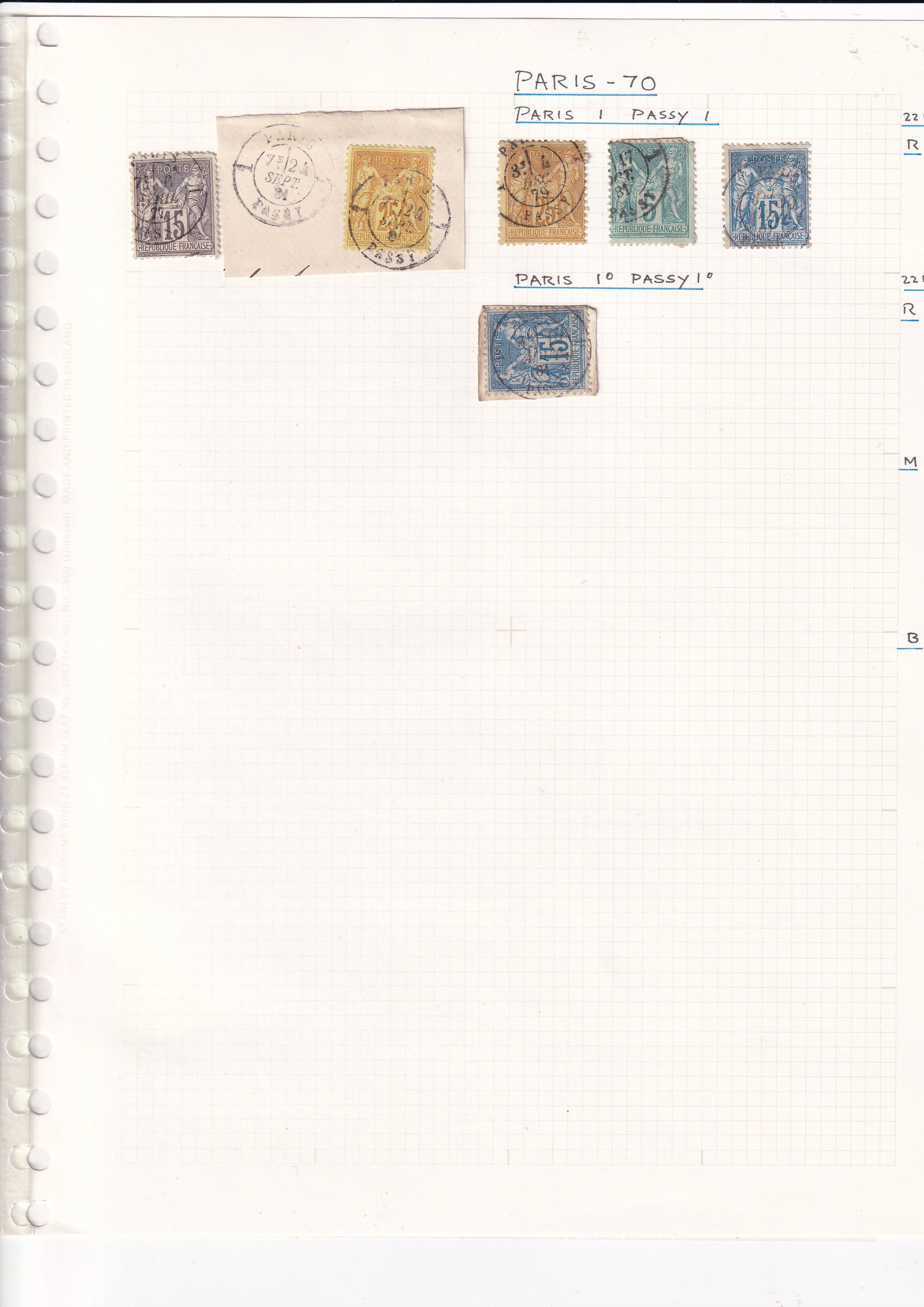 a collection of stamps on a grid paper